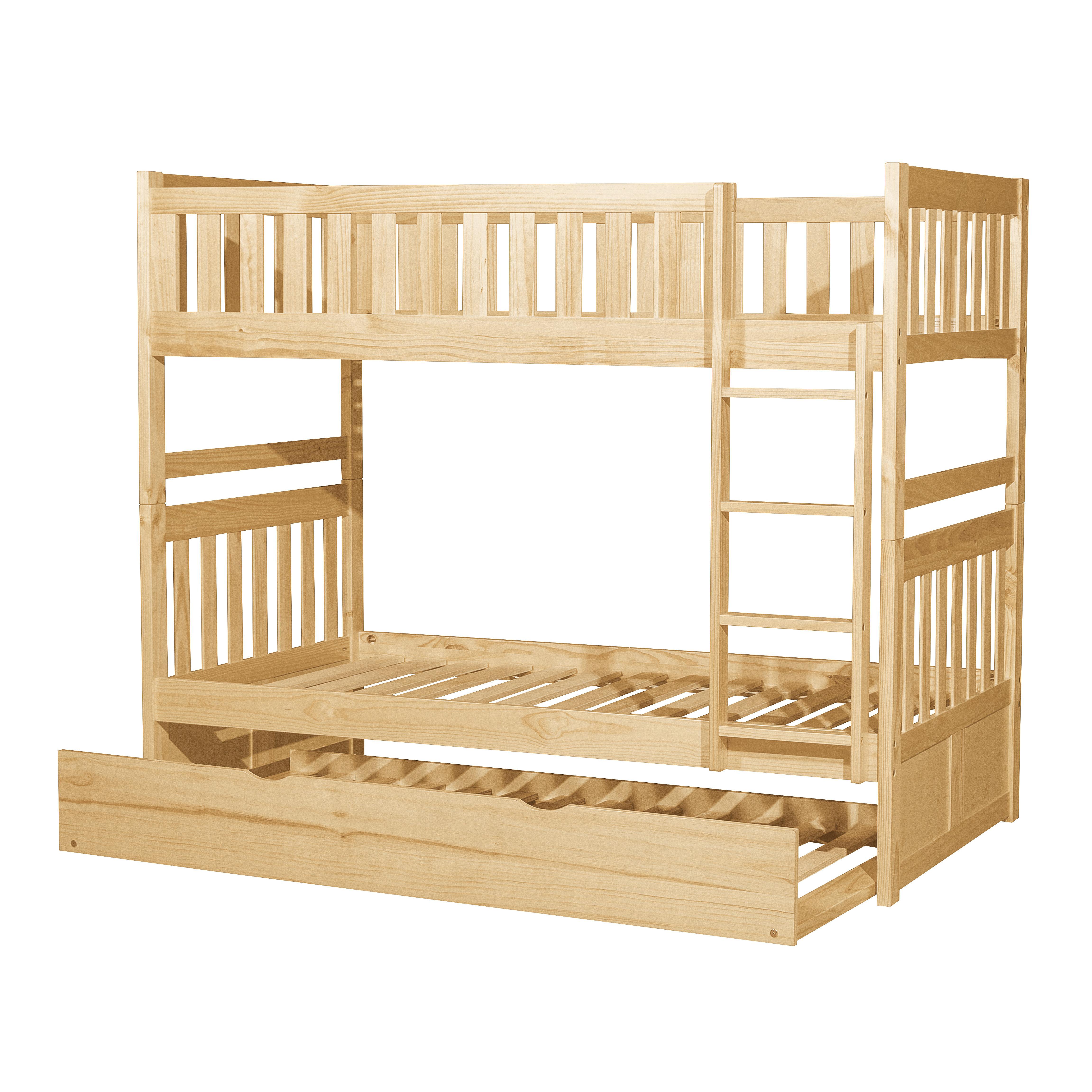 

    
Transitional Natural Pine Finish Wood Twin/Twin Bunk Bed w/Trundle Homelegance B2043-1*R Bartly

