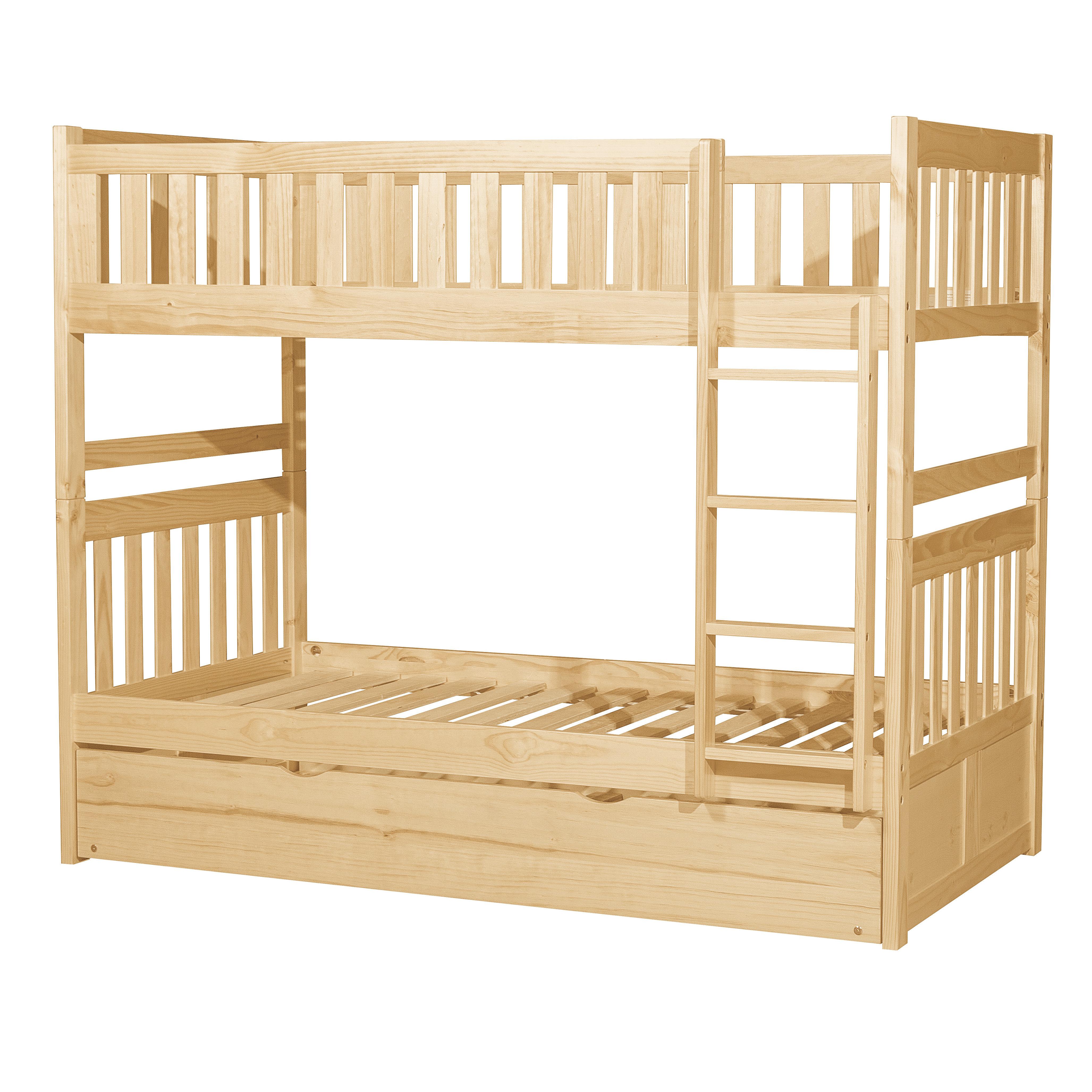 

    
Transitional Natural Pine Finish Wood Twin/Twin Bunk Bed w/Trundle Homelegance B2043-1*R Bartly
