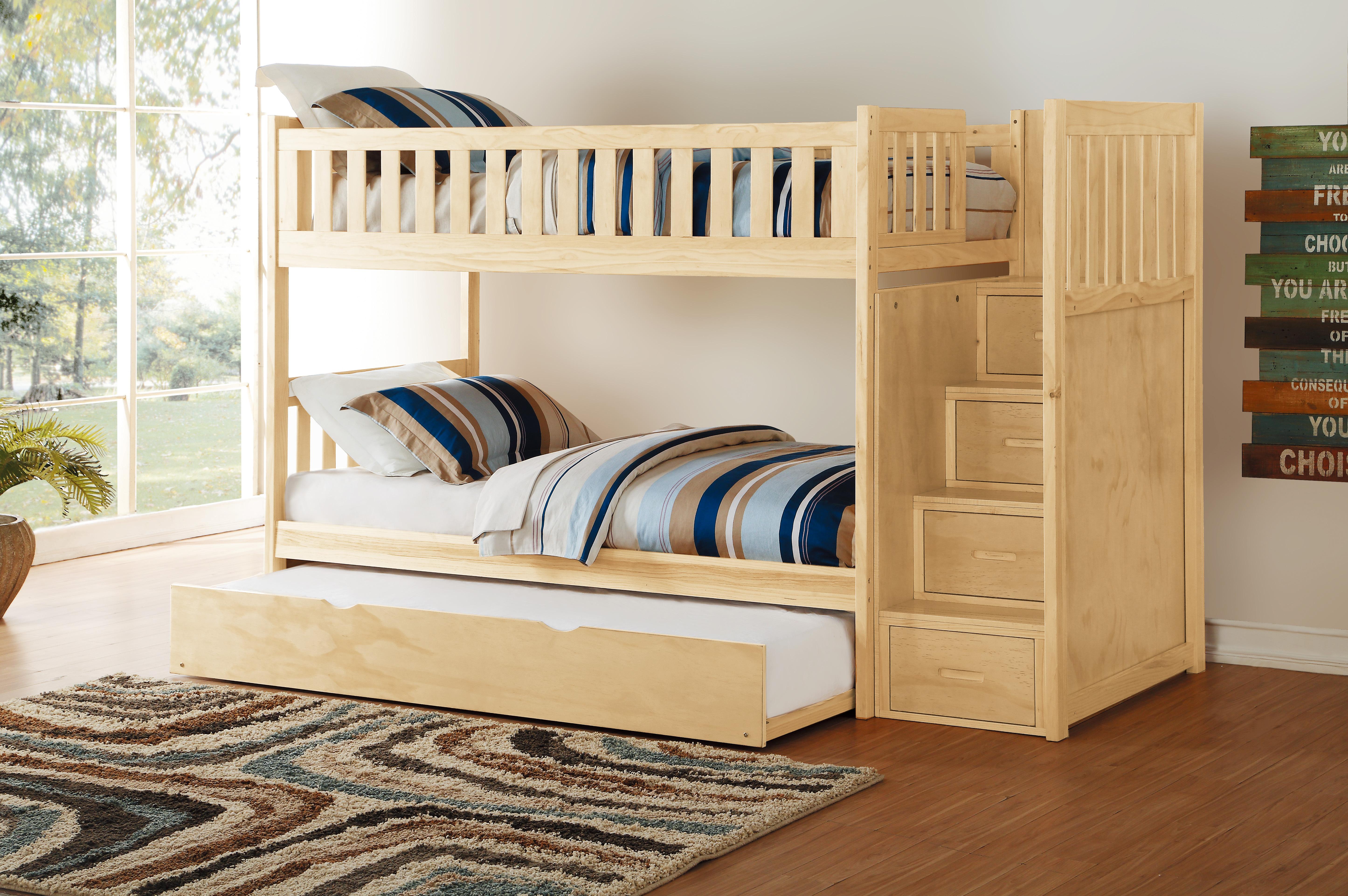 

                    
Homelegance B2043SB-1*R Bartly Twin/Twin Bunk Bed w/Reversible Step Storage Natural  Purchase 
