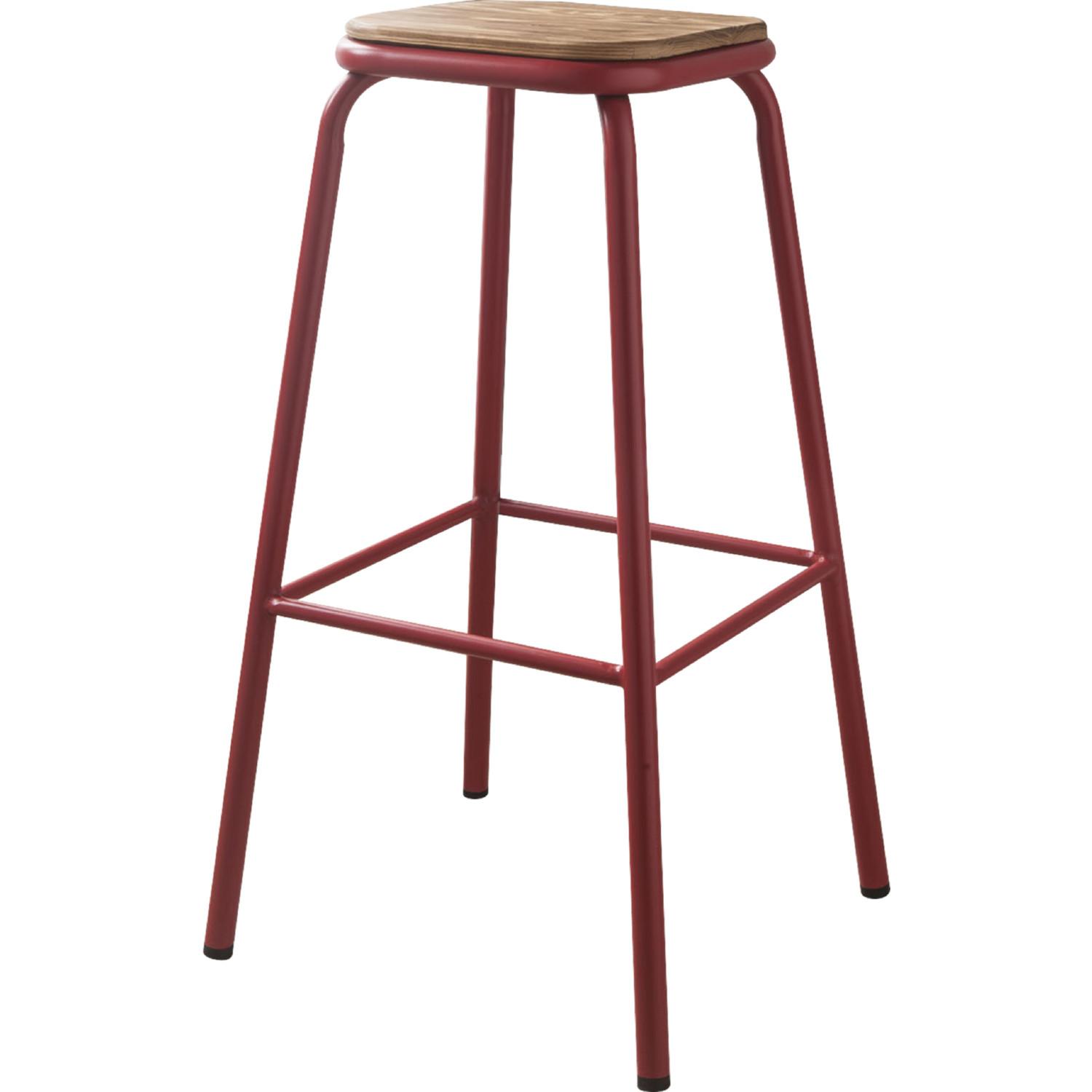 Transitional Bar Stool Set Scarus 72388-2pcs in Red 