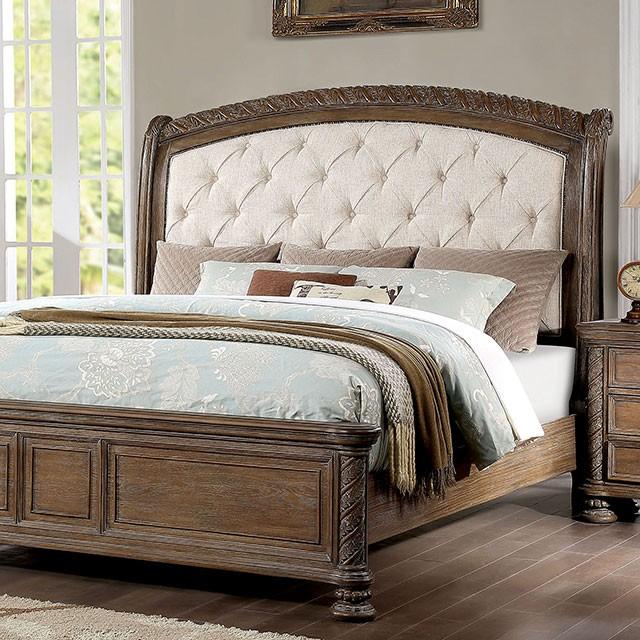 

    
Transitional Natural Tone Solid Wood CAL Bed Furniture of America CM7145 Timandra
