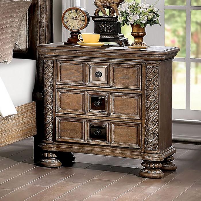 

    
Transitional Natural Tone Solid Wood Nightstand Furniture of America CM7145N Timandra

