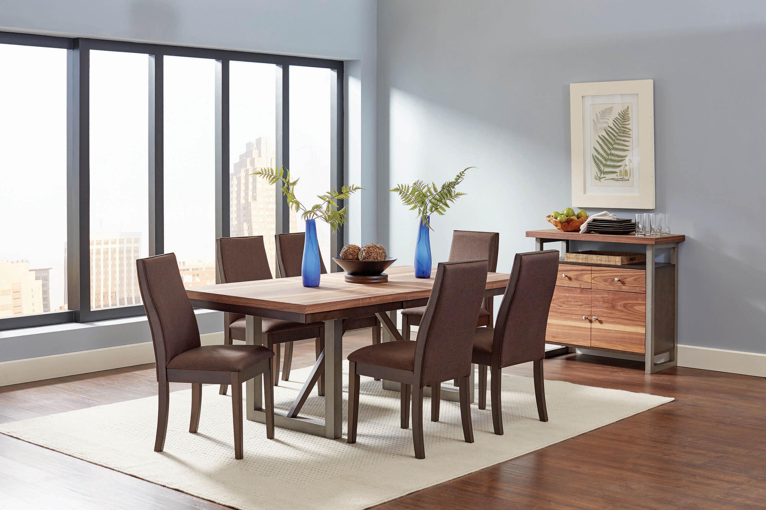 

    
Transitional Natural Walnut & Rich Cocoa Brown Solid Wood Dining Room Set 5pcs Coaster 106581-S5 Spring Creek

