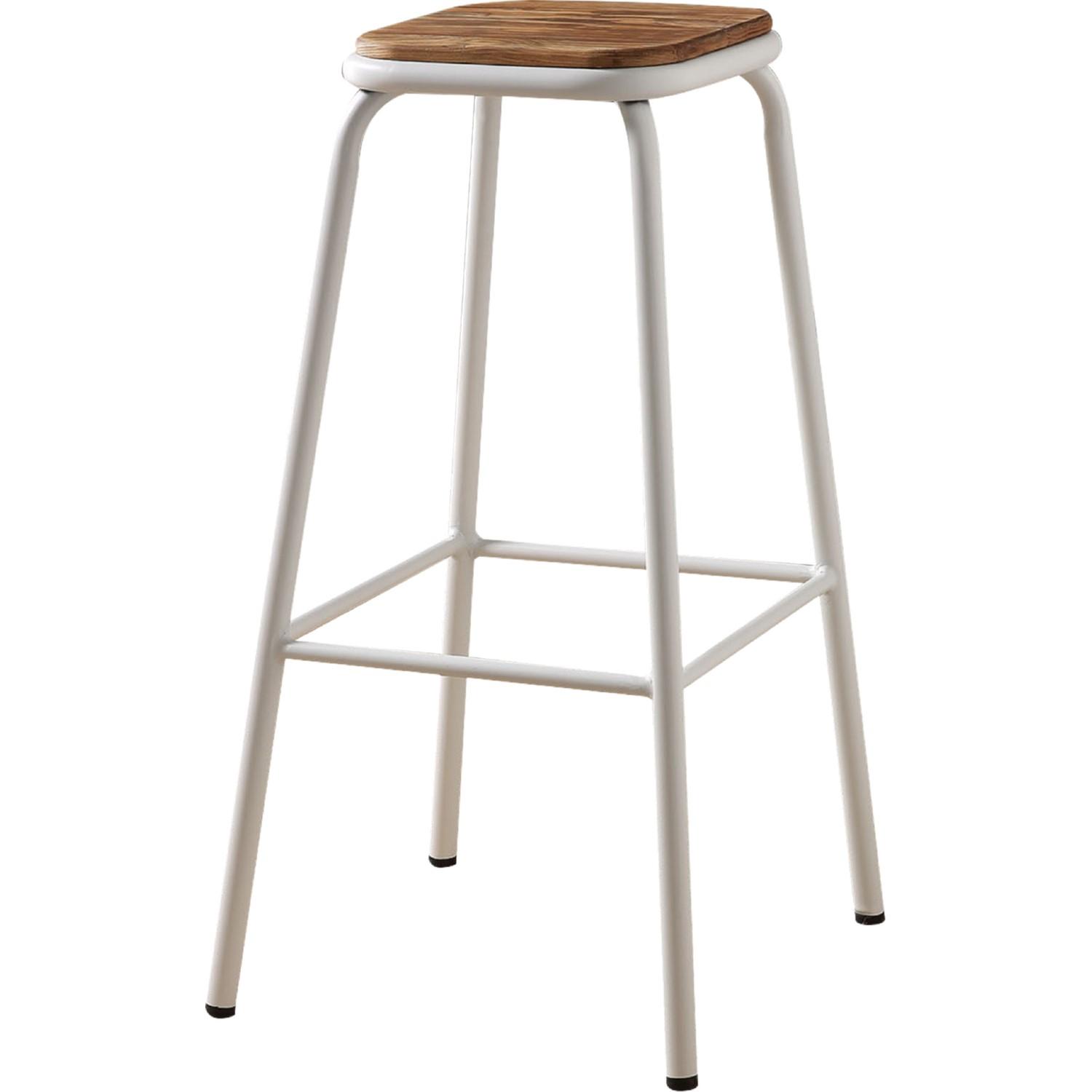 Transitional Bar Stool Set Scarus 72386-2pcs in White 