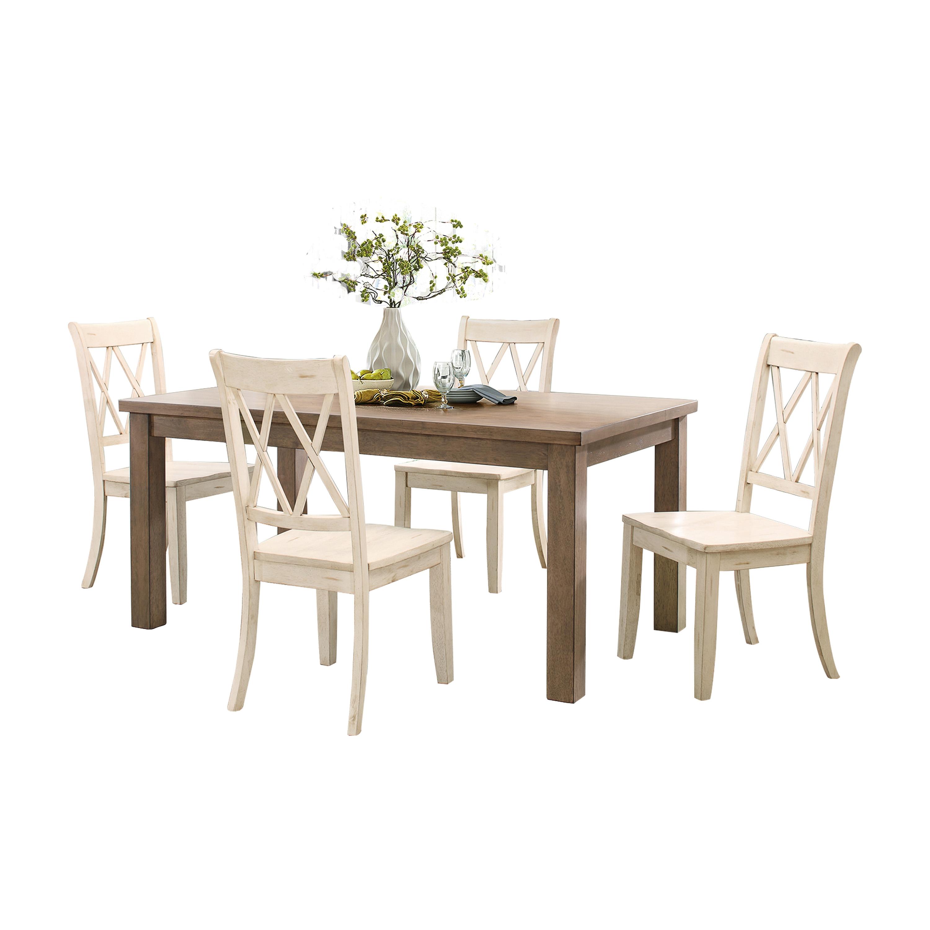 Transitional Dining Room Set 5516-66-WT*5PC Janina 5516-66-WT*5PC in White 