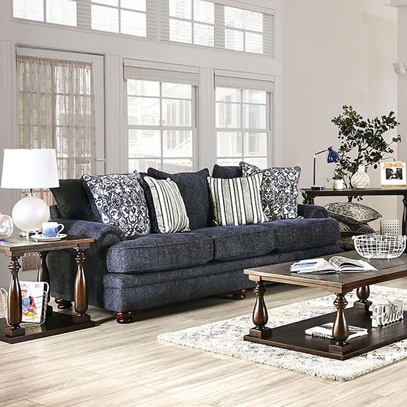 

    
Transitional Navy Chenille Living Room Set 3pcs Furniture of America Hadleigh
