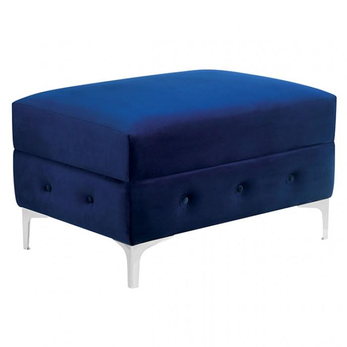 

    
Transitional Navy Flannelette Sectional Sofa and Ottoman Furniture of America Ciabattoni
