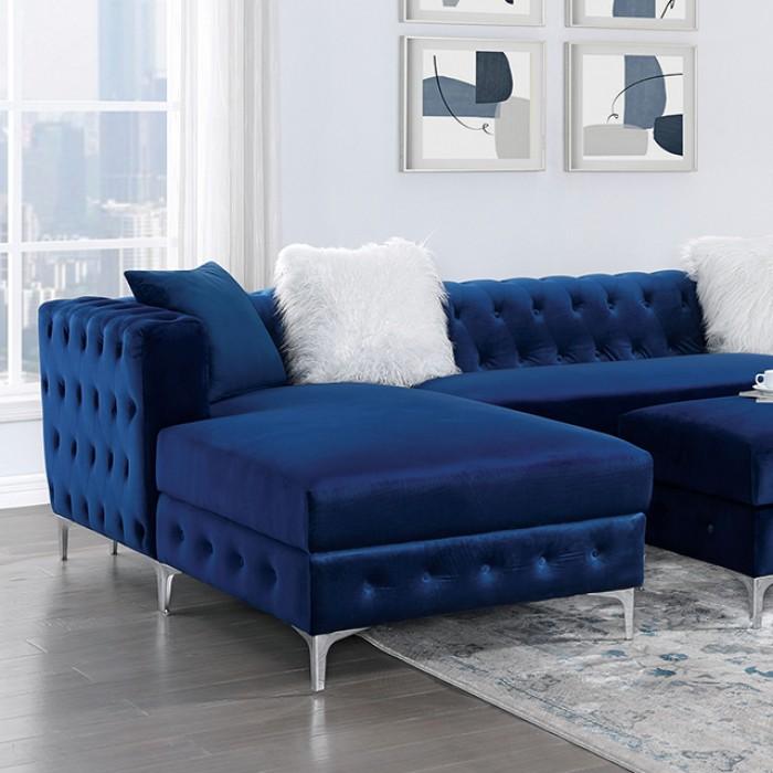 

    
Transitional Navy Flannelette Sectional Sofa Furniture of America CM6256NV Ciabattoni
