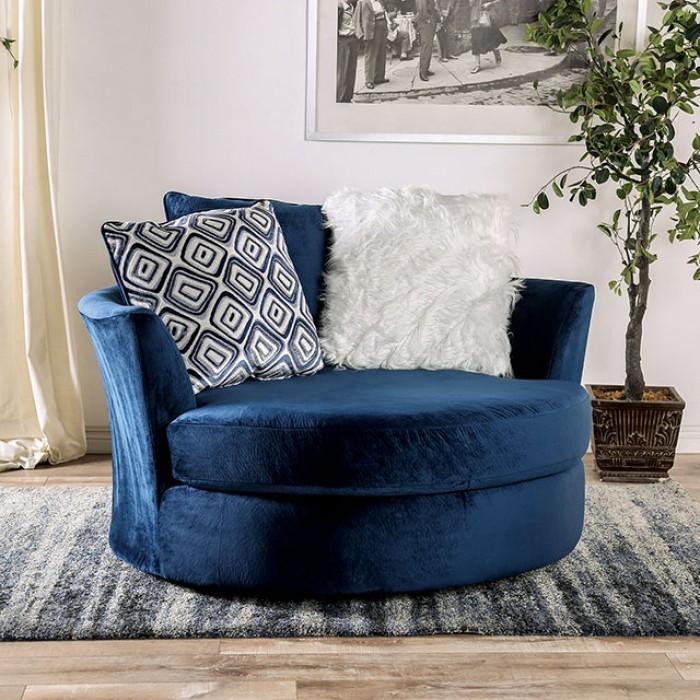 Transitional Chair Waldport Chair SM5175-CH-C SM5175-CH-C in Navy Microfiber