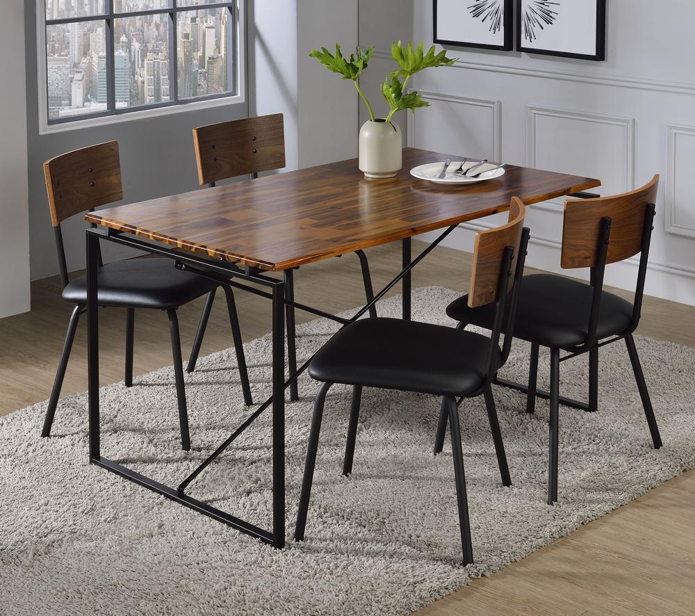 

    
Transitional Oak & Black Dining Table + 6x Chairs by Acme Jurgen 72910-7pcs

