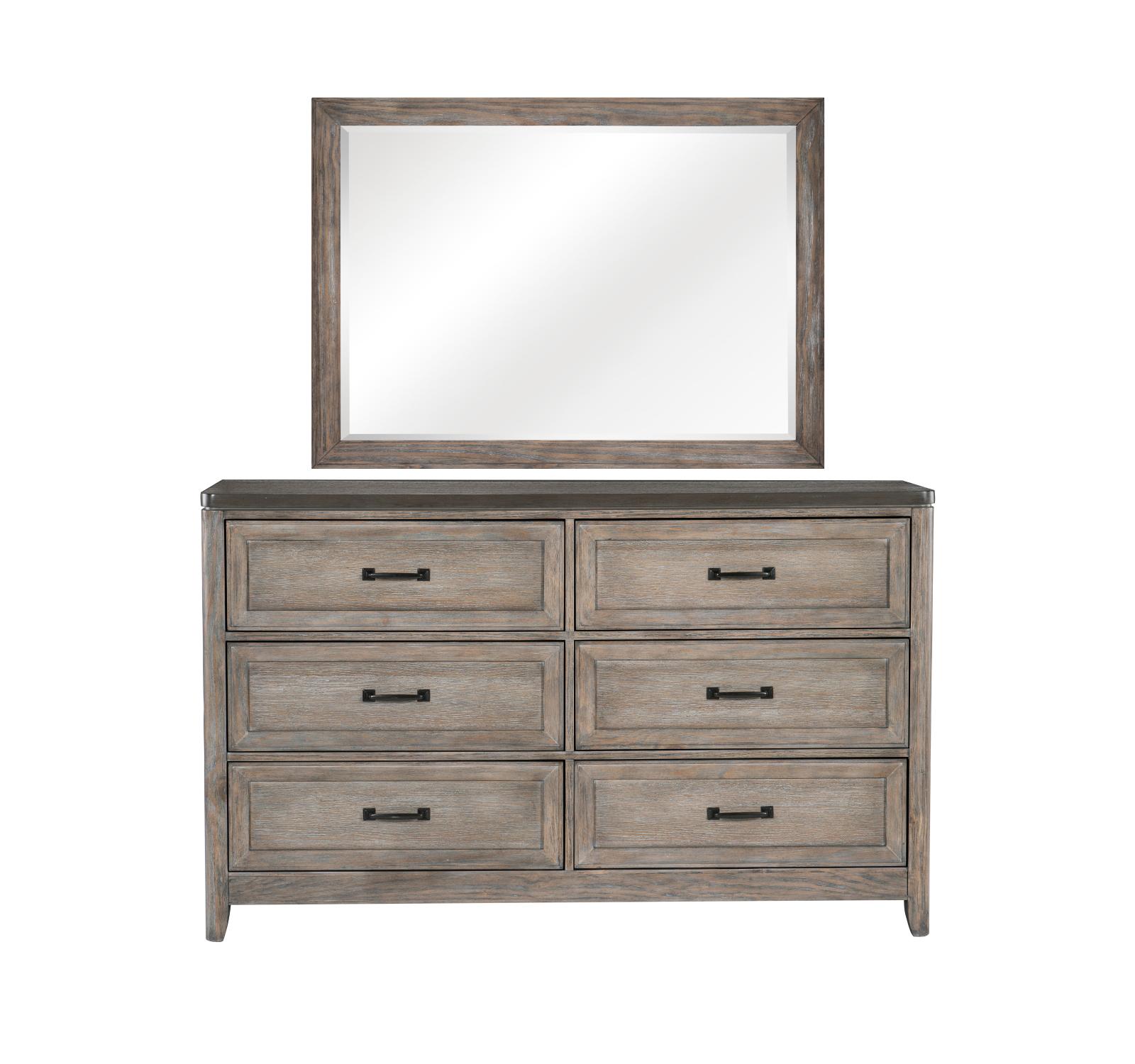 Transitional Dresser w/Mirror 1412-5*2PC Newell 1412-5*2PC in Oak 