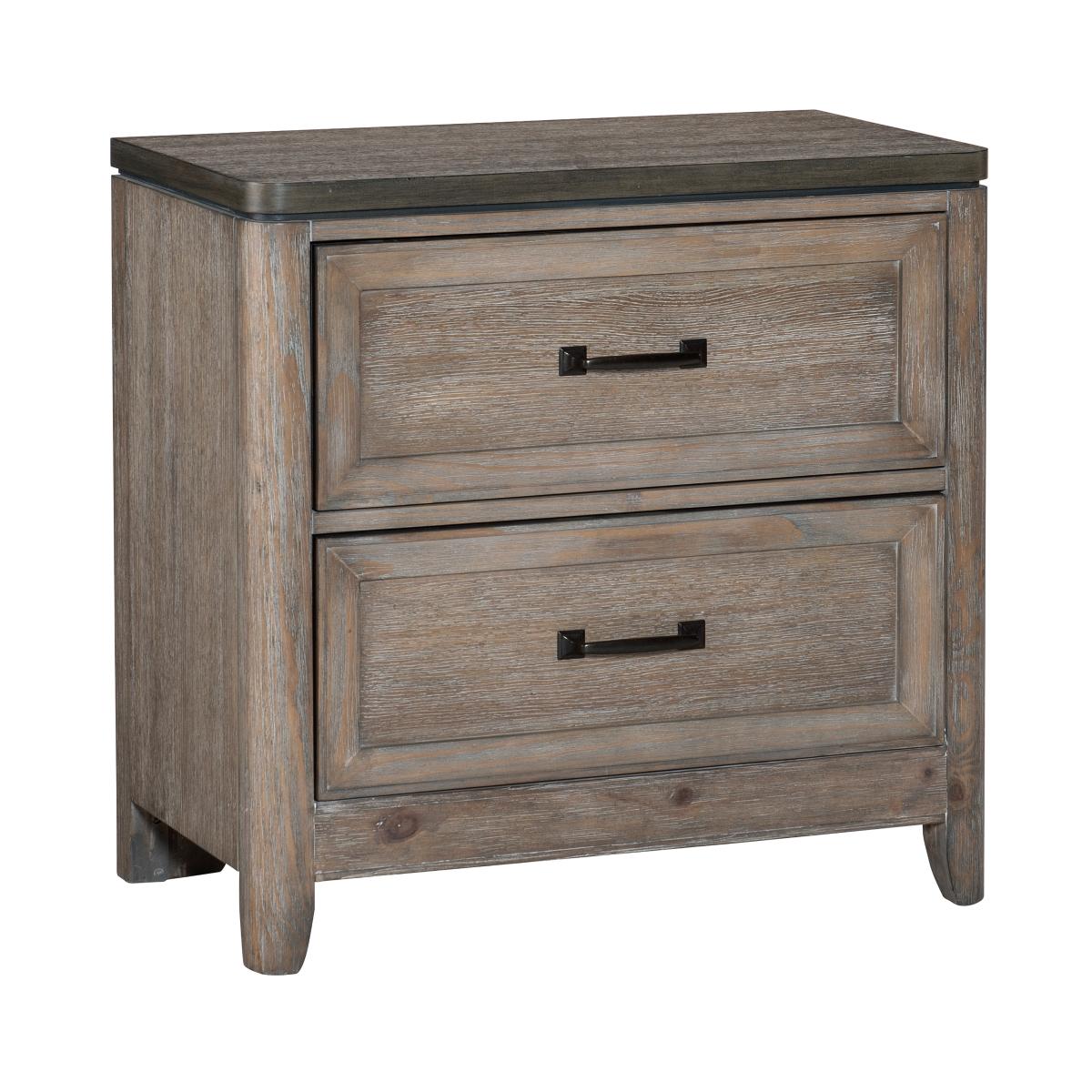 

    
Transitional Oak & Fray Solid Wood Nightstand Homelegance 11412-4 Newell
