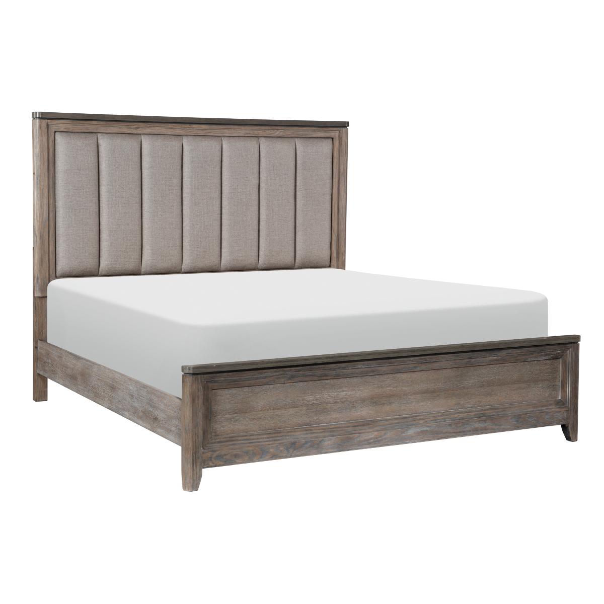 

    
Transitional Oak & Light Brown Solid Wood Queen Bedroom Set 6pcs Homelegance 1412-1* Newell
