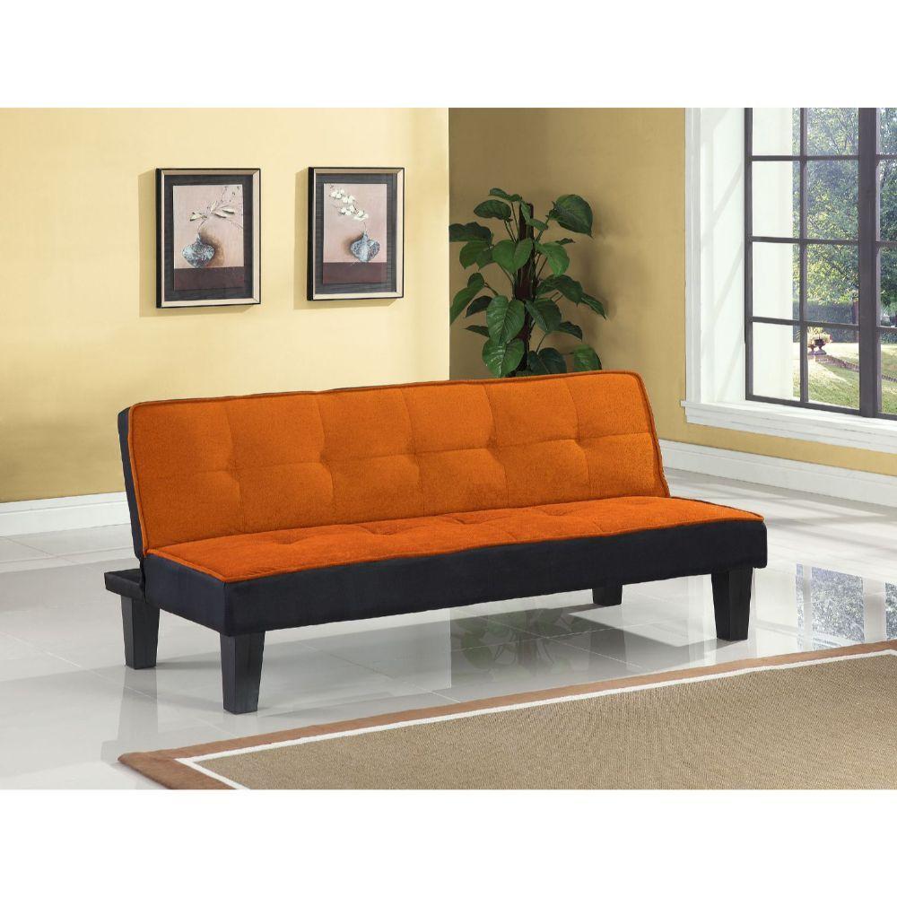 

    
Transitional Orange Futon Sofa by Acme Hamar 57029
