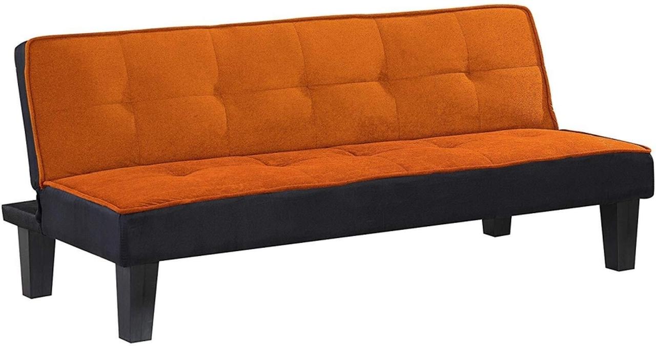 Transitional Futon sofa Hamar 57029 in Orange Fabric