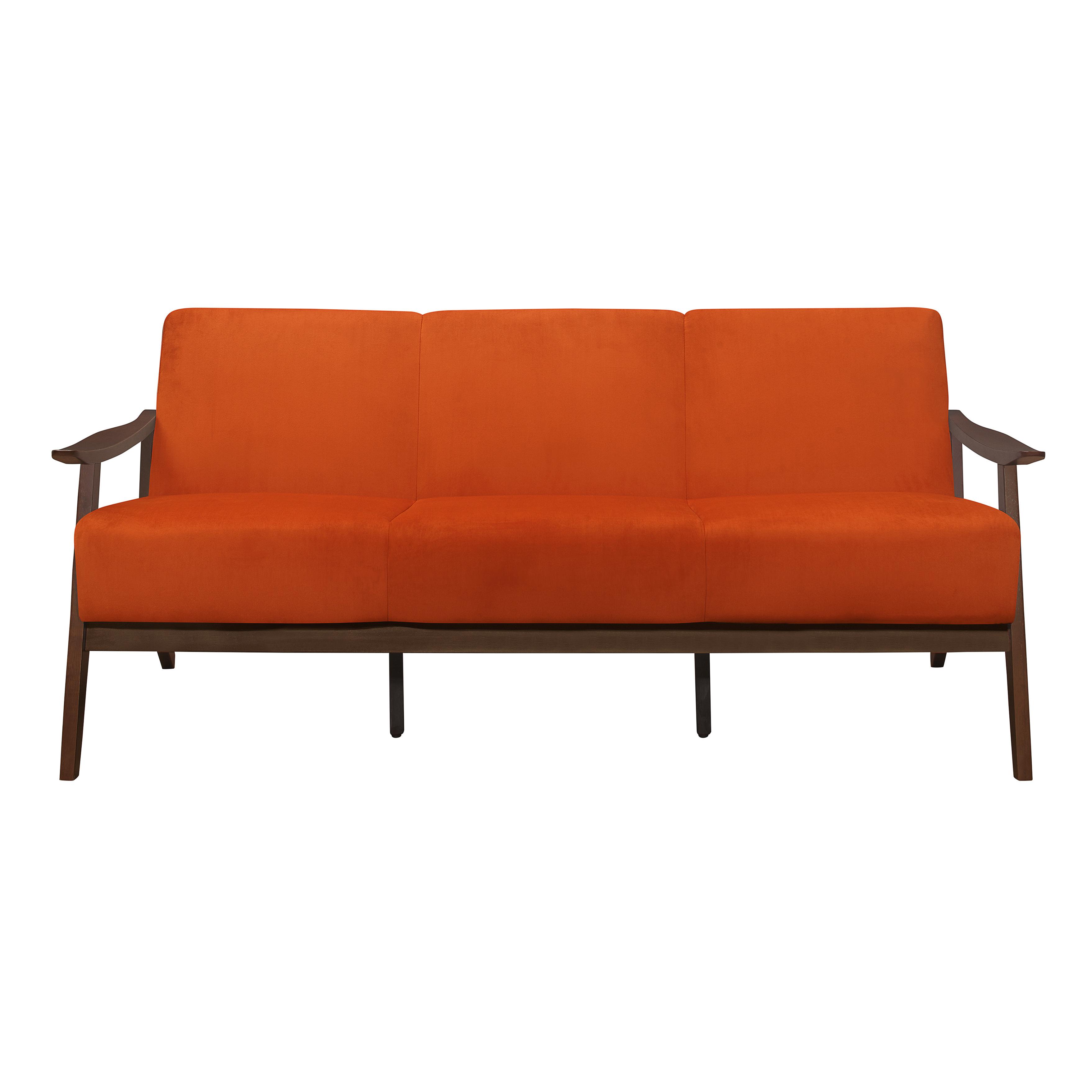 

    
Transitional Orange Gray Velvet Living Room Set 3pcs Homelegance 1032RN Carlson
