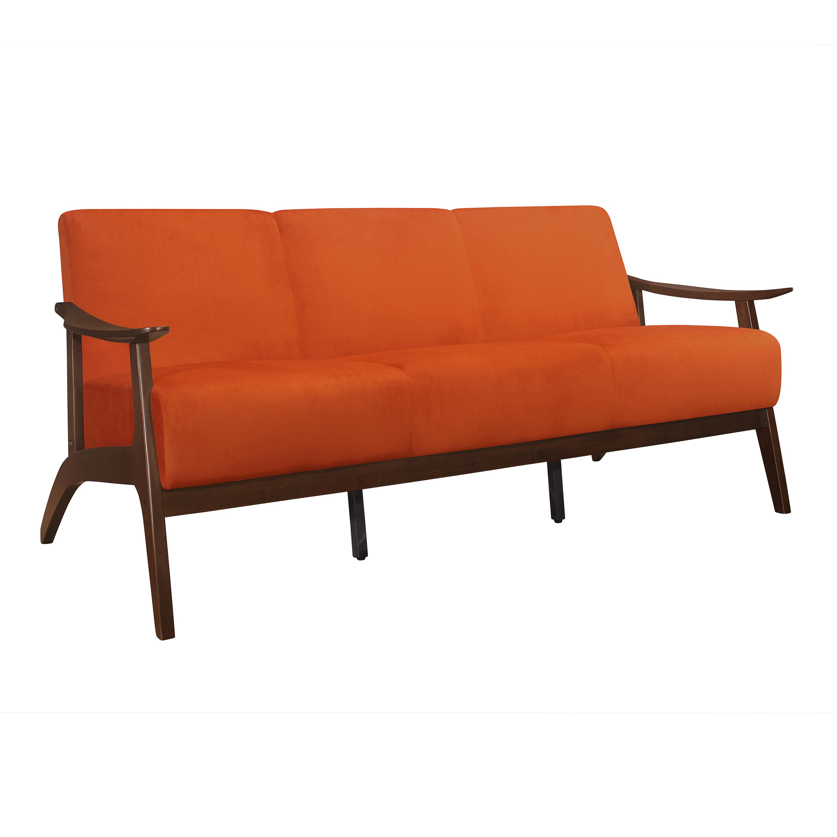 

    
Transitional Orange Gray Velvet Sofa Homelegance 1032RN-3 Carlson
