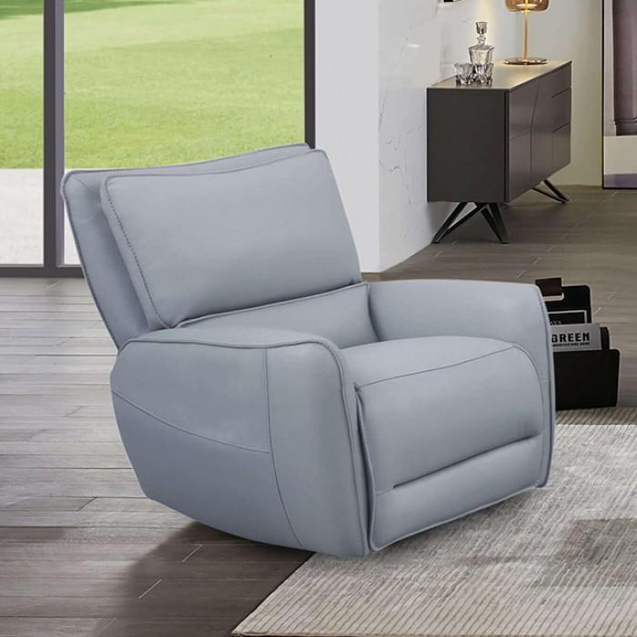 Transitional Power Reclining Chair Phineas Power Reclining Chair CM9921PB-CH-PM-C CM9921PB-CH-PM-C in Blue 