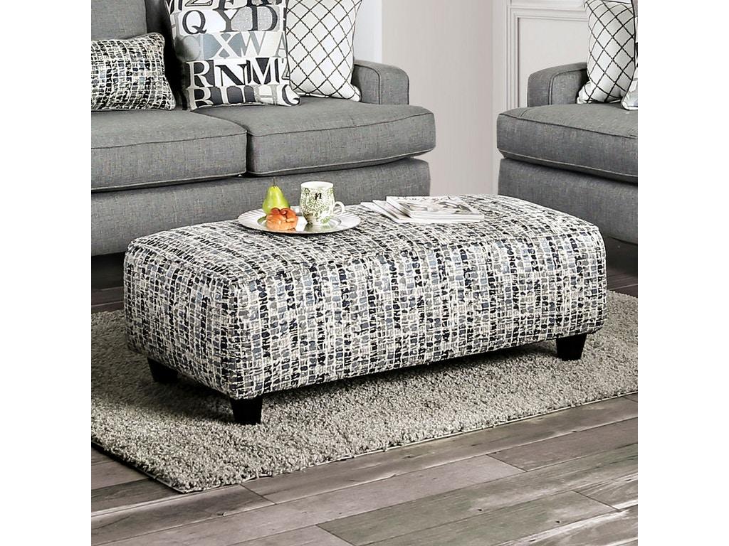 

    
Transitional Pattern Linen-like Fabric Ottoman Furniture of America SM8330-OT Verne

