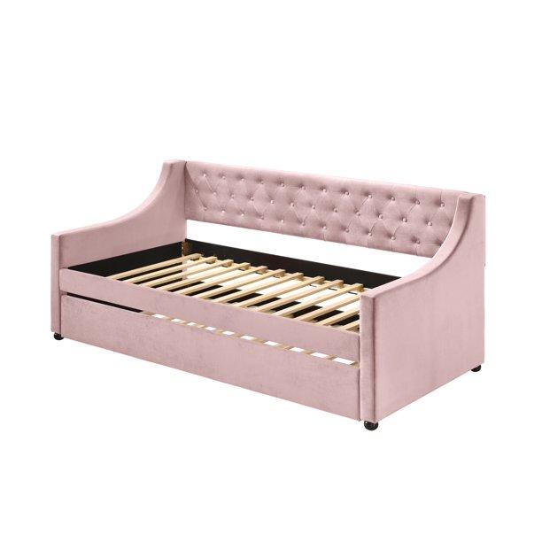

    
Acme Furniture Lianna Daybed w/ trundle Pink 39380
