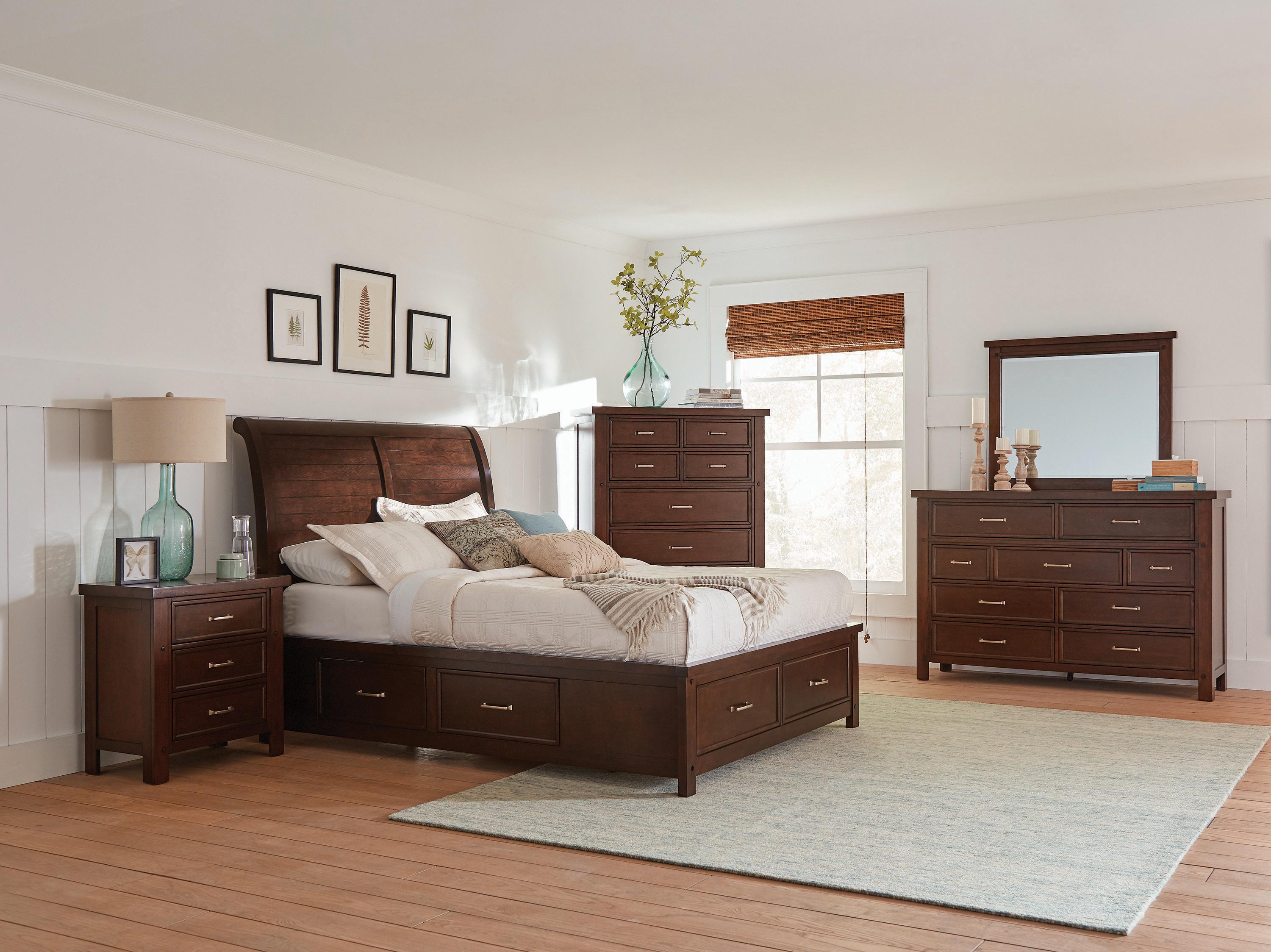 Transitional Bedroom Set 206430Q-5PC Barstow 206430Q-5PC in Dark Cherry 