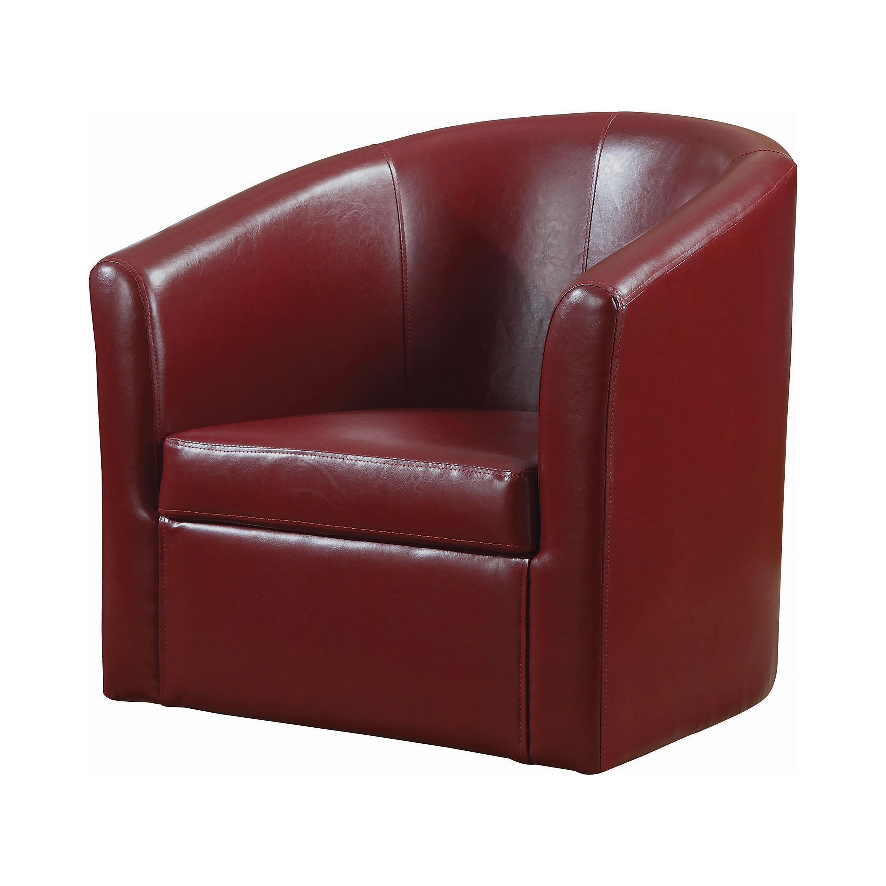 Transitional Accent Chair 902099 902099 in Red Leatherette