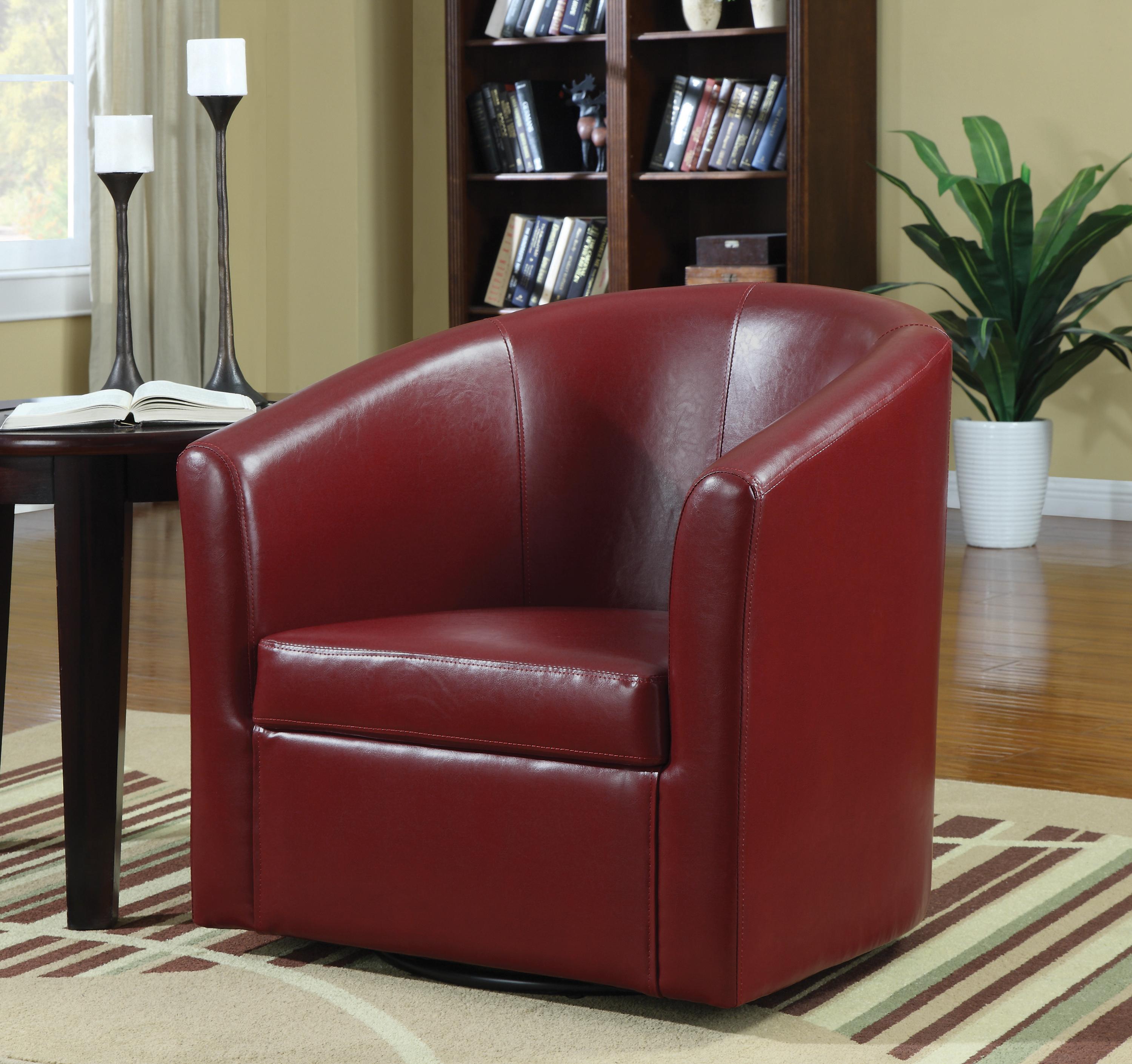 

    
Transitional Red Leatherette Accent Chair Coaster 902099
