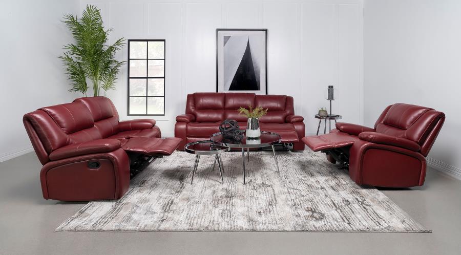 

    
 Photo  Transitional Red Wood Motion Reclining Loveseat Coaster Camila 610242
