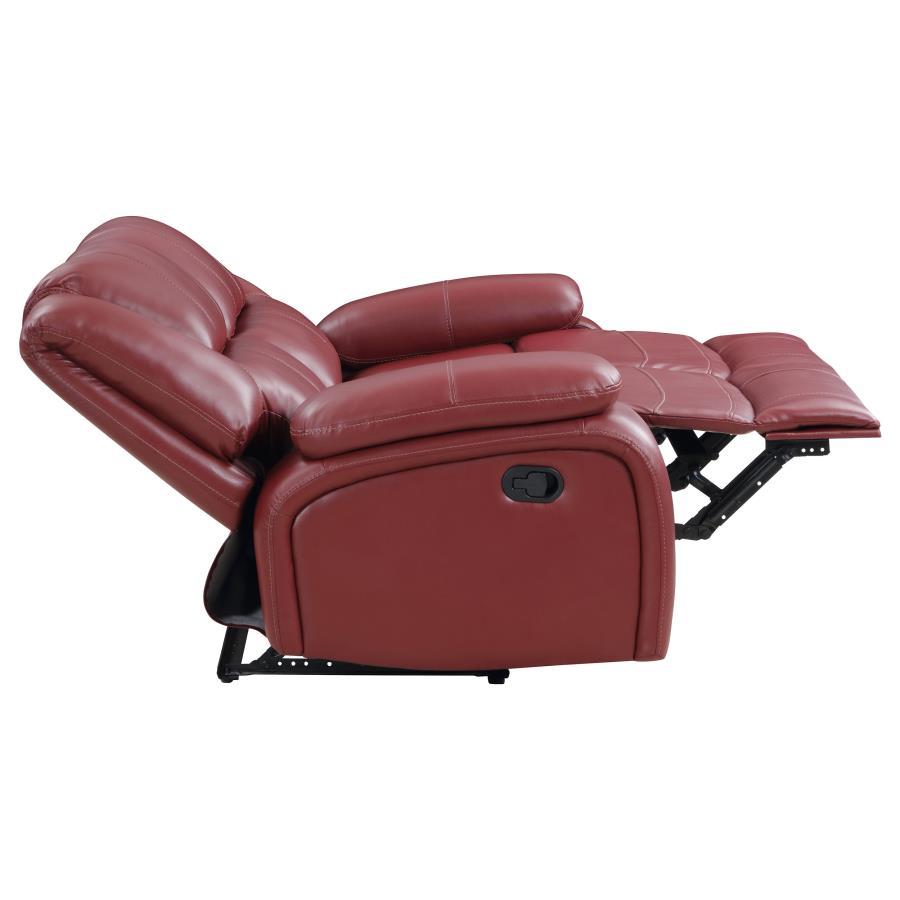 

    
610242-L Transitional Red Wood Motion Reclining Loveseat Coaster Camila 610242
