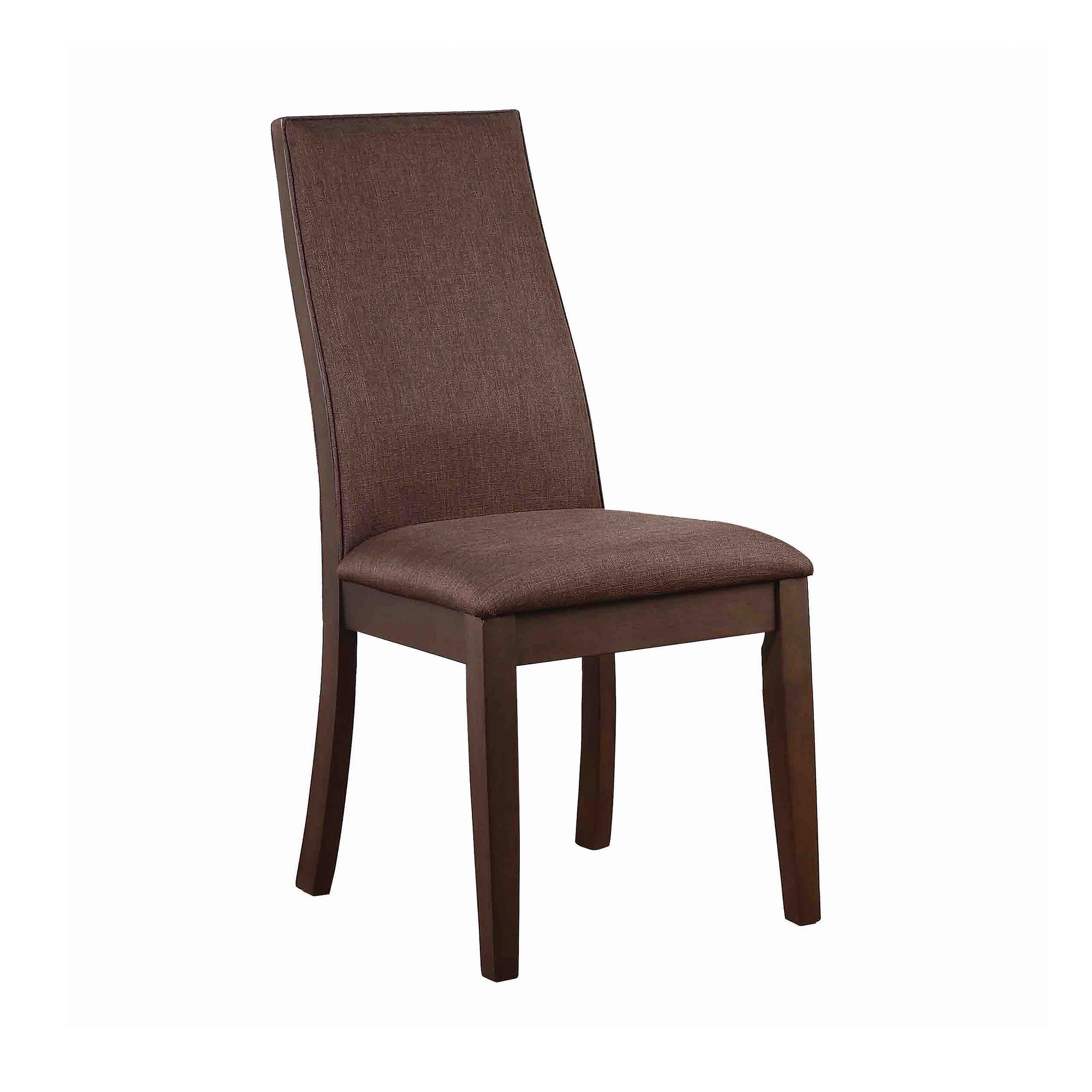 Transitional Side Chair Set 106582 Spring Creek 106582 in Brown Fabric