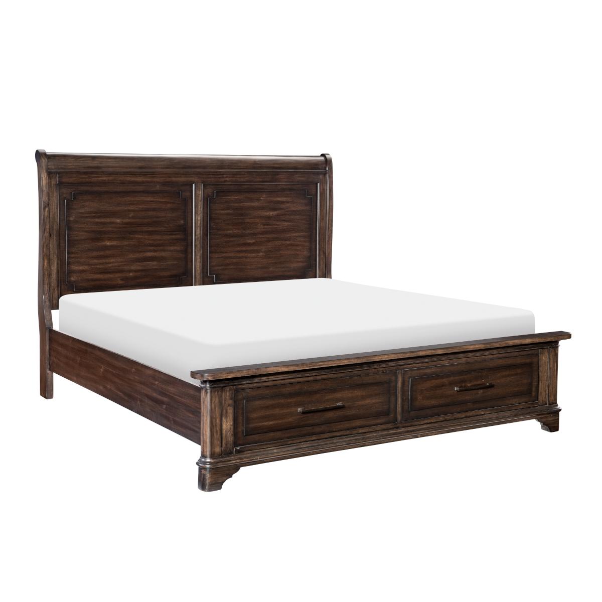 

    
Transitional Rustic Brown Solid Wood King Bed Homelegance 1406K-1EK*
