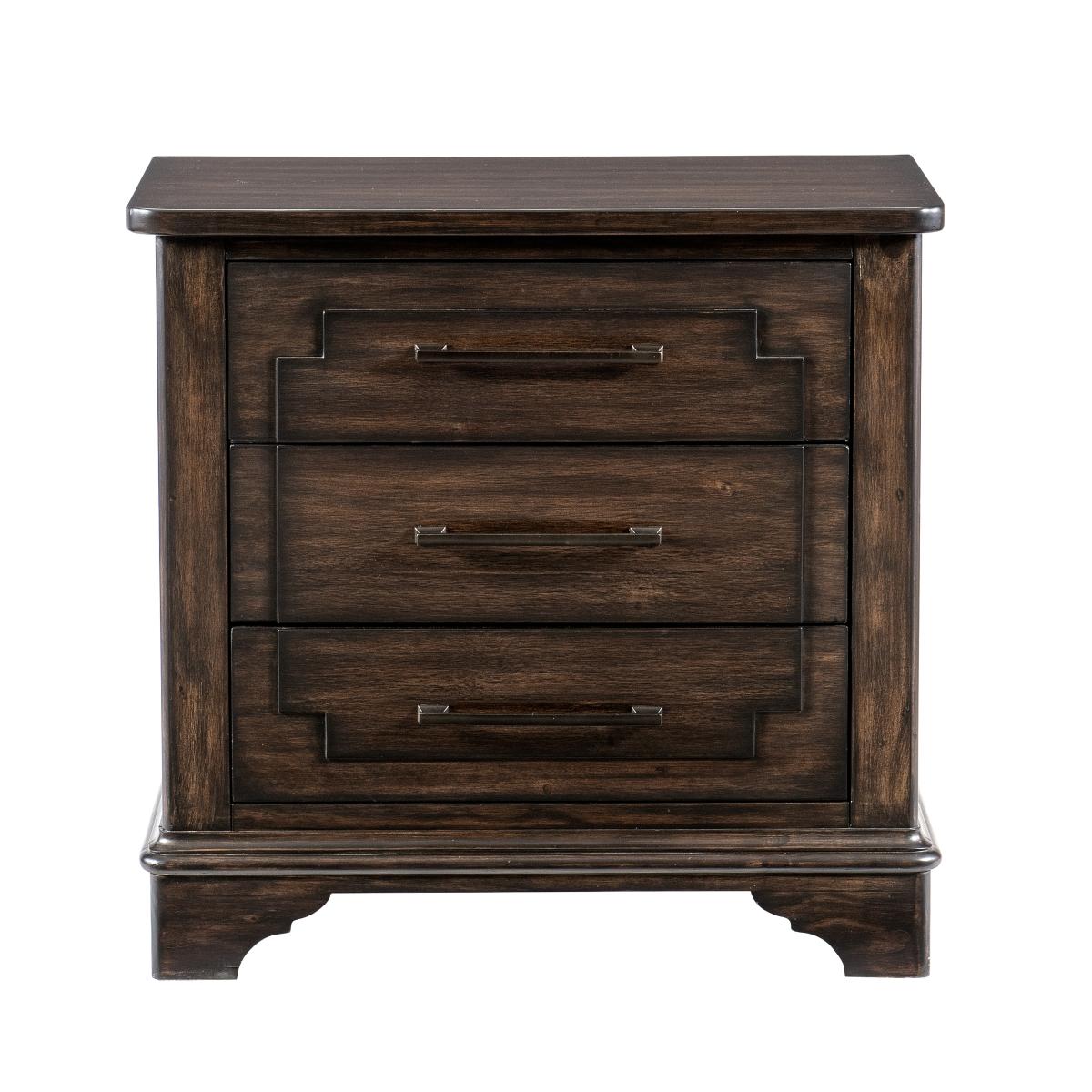 Traditional Nightstand 1406-4 1406-4 in Rustic Brown 