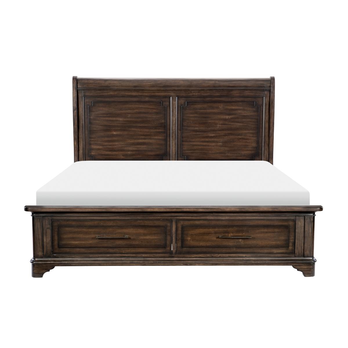 Traditional Bed 1406-1* 1406-1* in Rustic Brown 