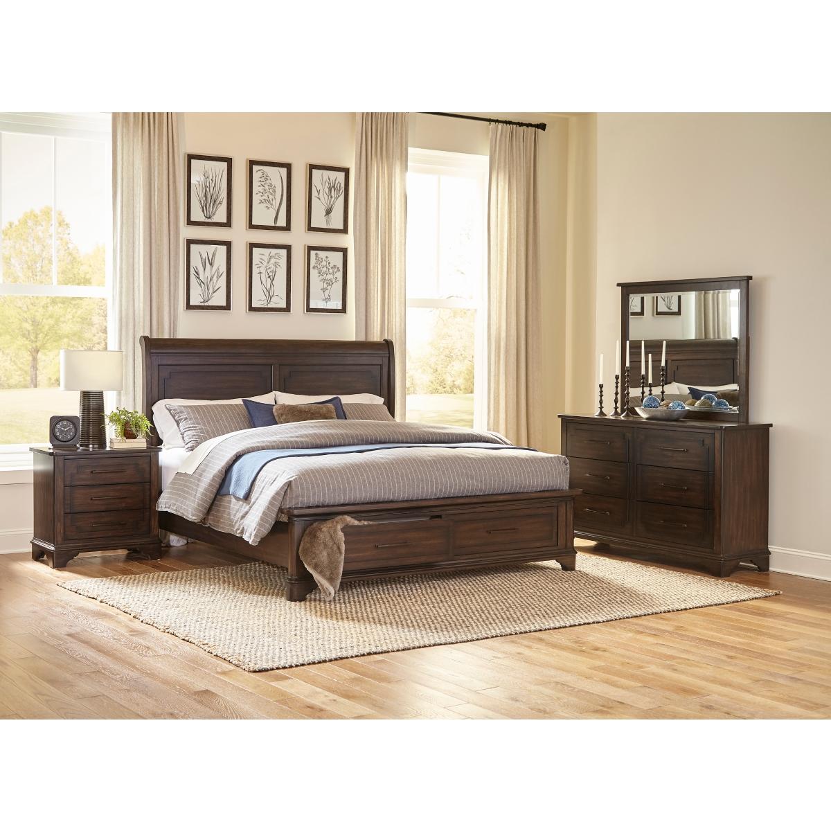 Traditional Bedroom Set 1406-1*3PC 1406-1*3PC in Rustic Brown 