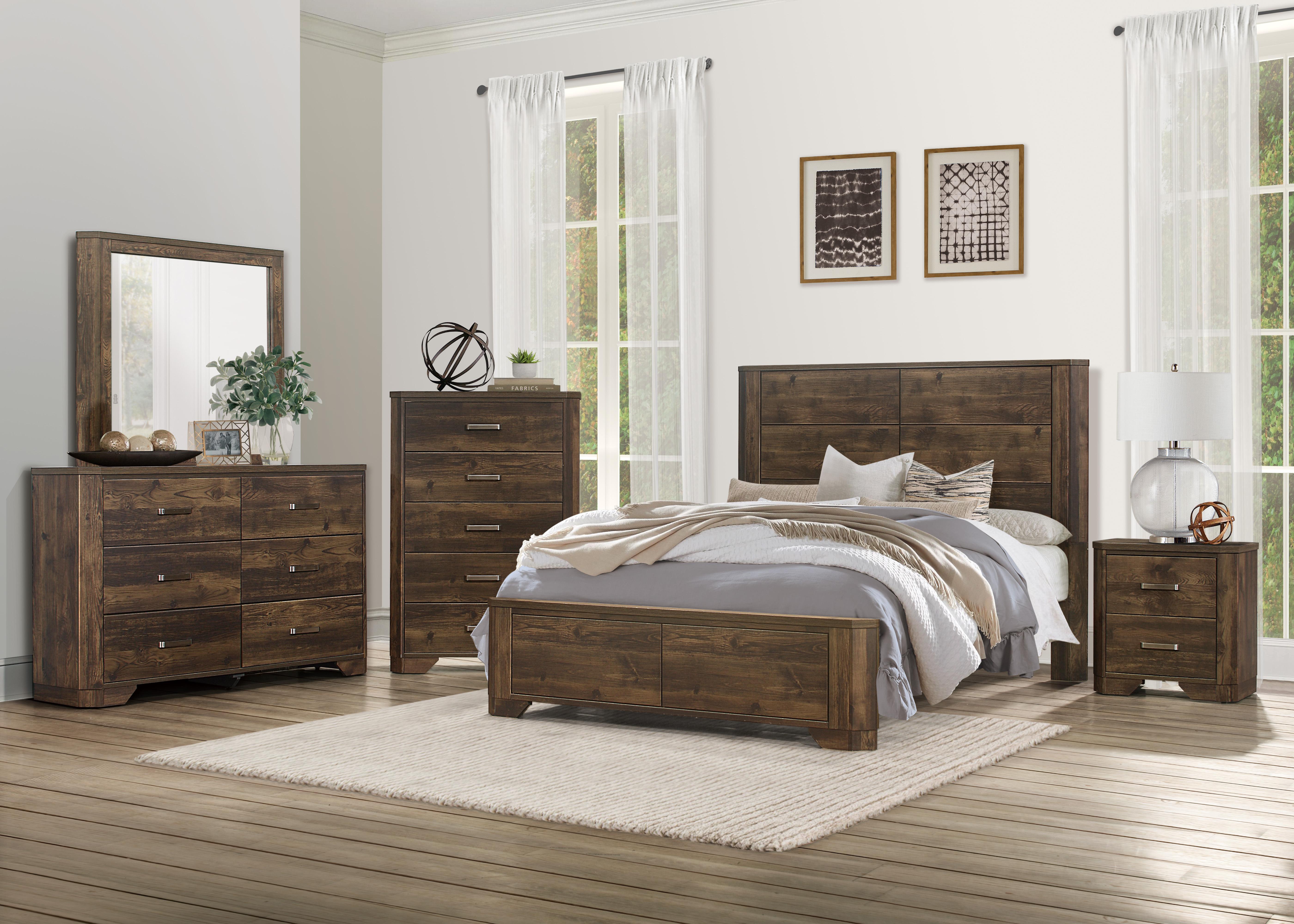 

    
Transitional Rustic Brown Wood CAL Bedroom Set 5pcs Homelegance 1509K-1CK* Jocelyn
