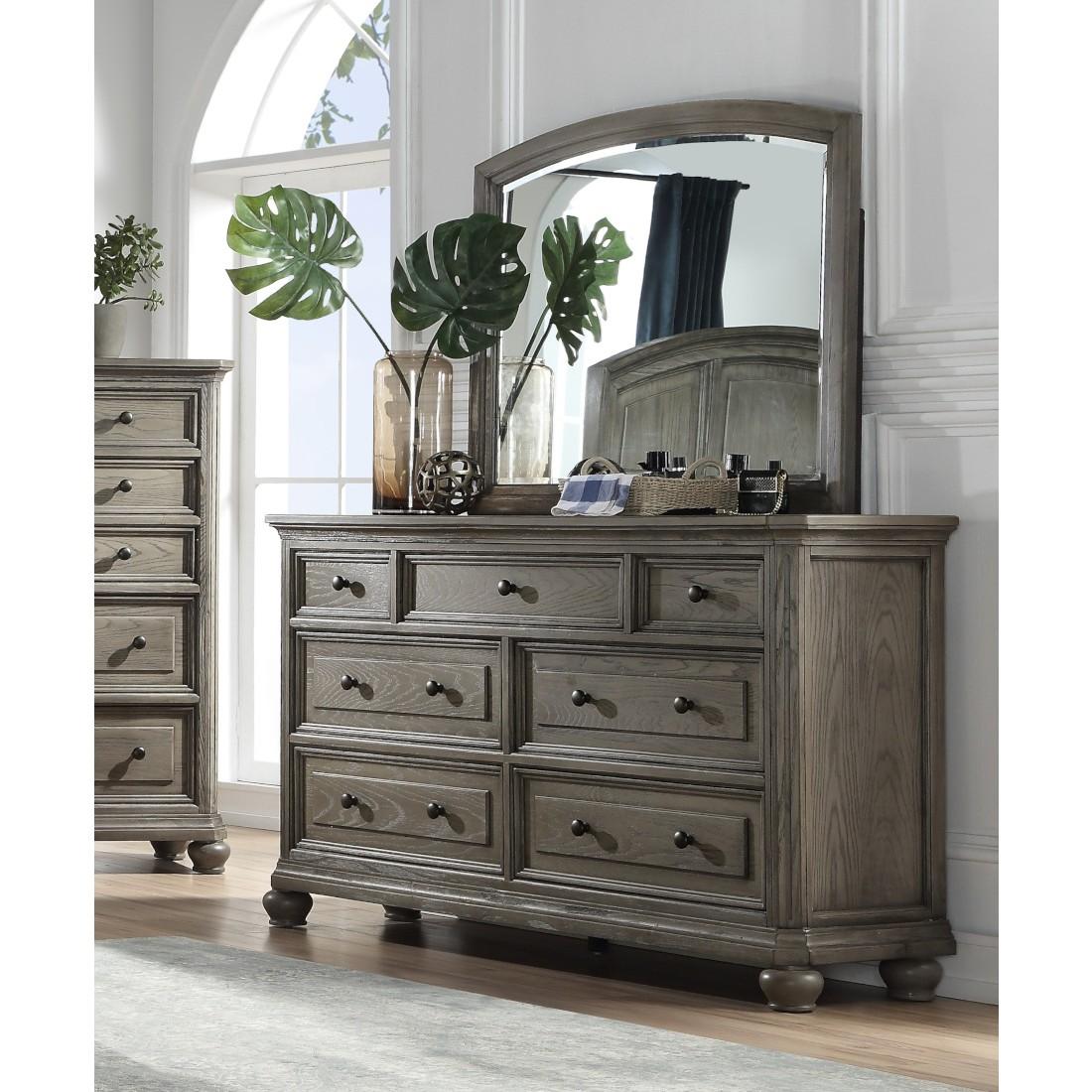 

                    
Buy Transitional Rustic Gray Oak Finish King Bedroom Set 5Pcs Kiran-22067EK Acme
