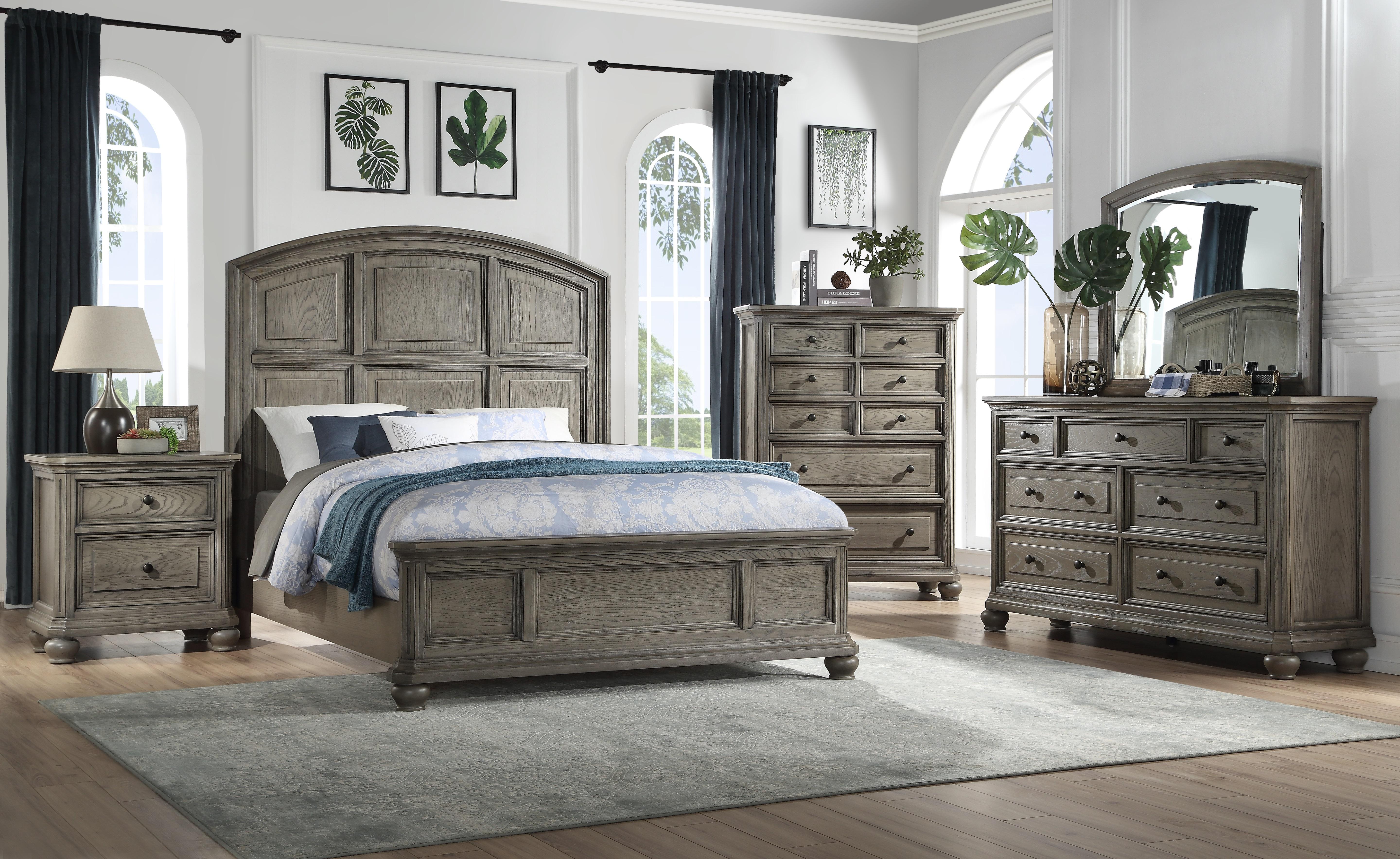 

                    
Buy Transitional Rustic Gray Oak Finish Queen Bedroom Set 3Pcs Kiran-22070Q Acme
