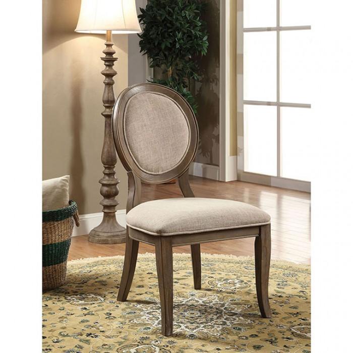 

    
Transitional Rustic Oak & Beige Side Chairs Set 2pcs Furniture of America CM3872SC-2PK Kathryn
