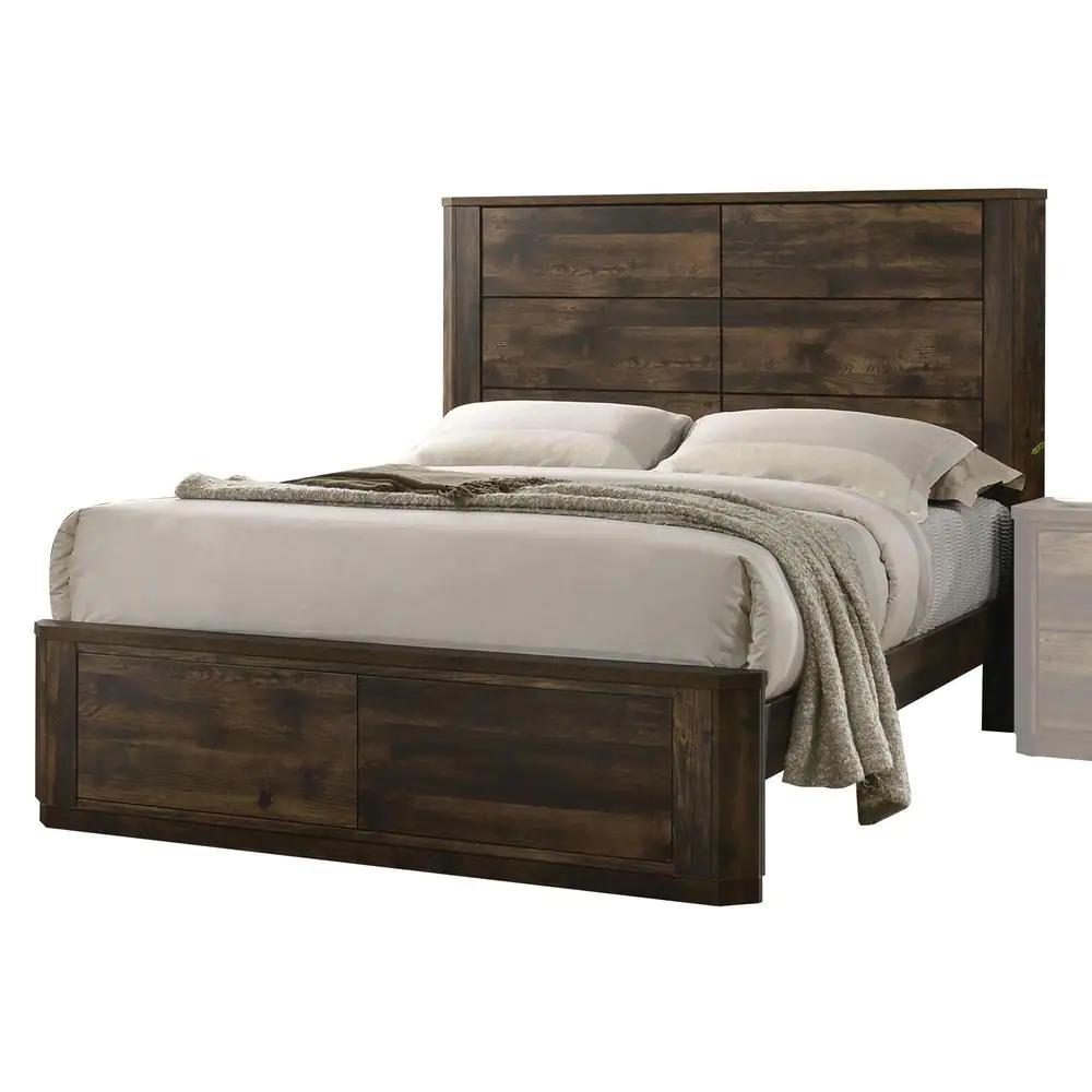

    
Contemporary Walnut Wood King Bed + 2 Nightstands by Acme Elettra 24847EK-NS-3pcs
