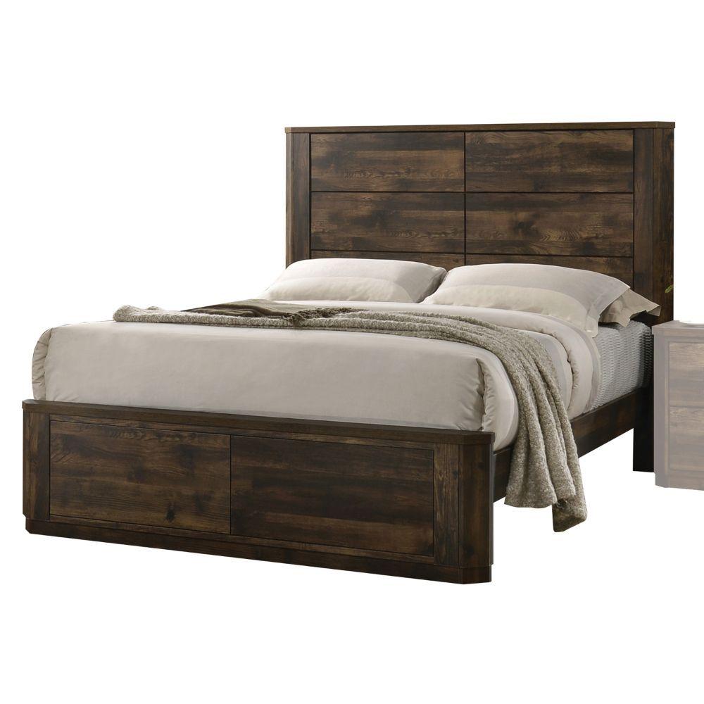 

    
Contemporary Walnut Wood Eastern King Bed 6PCS Set by Acme Elettra 24847EK-NS-6pcs

