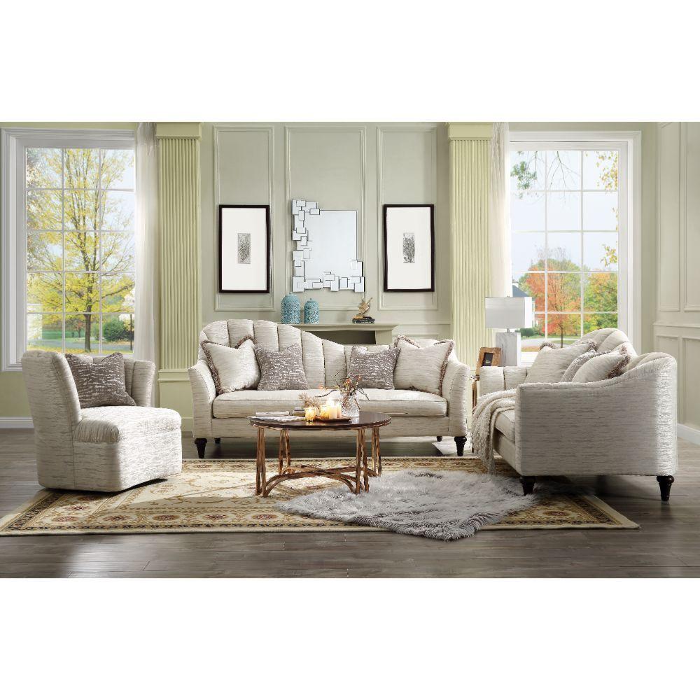 

    
Acme Furniture Athalia Sofa Loveseat and Chair Set Pearl 55305-3pcs

