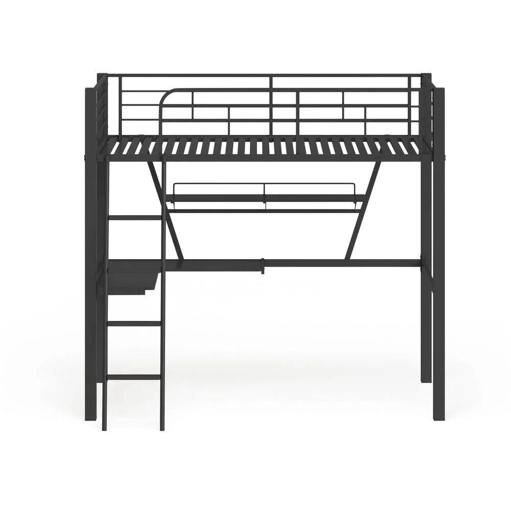 

    
Transitional Silver & Black Twin Loft Bed by Acme Senon 37275
