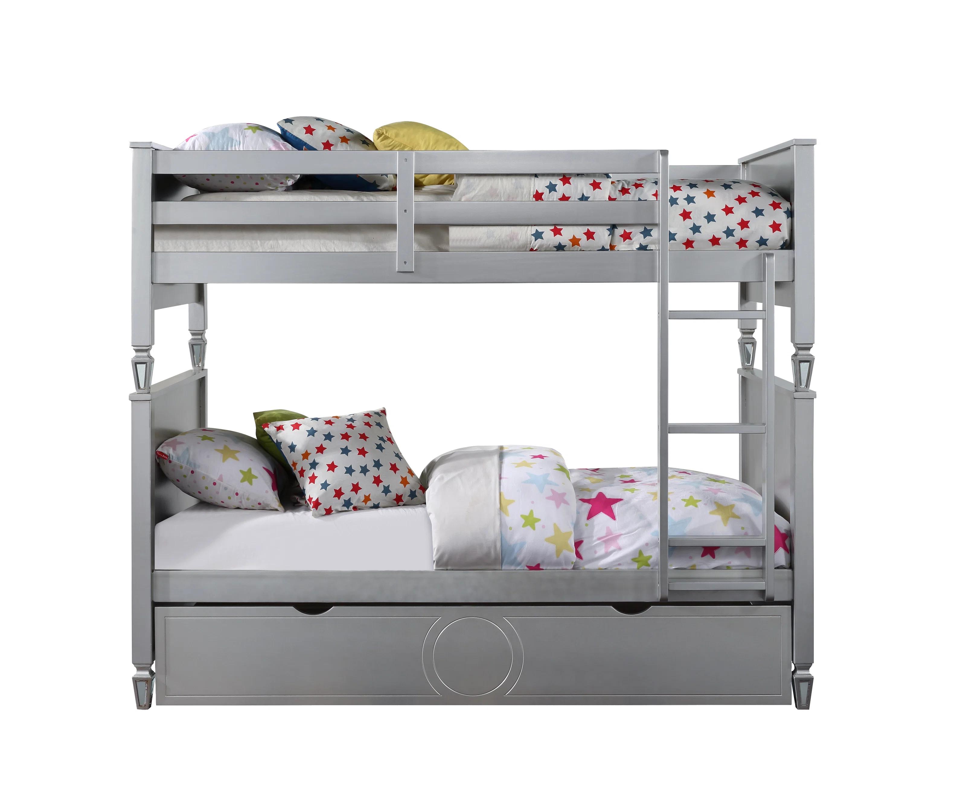 

    
Acme Furniture Valerie Twin/Twin Bunk Bed Silver 38325-2pcs
