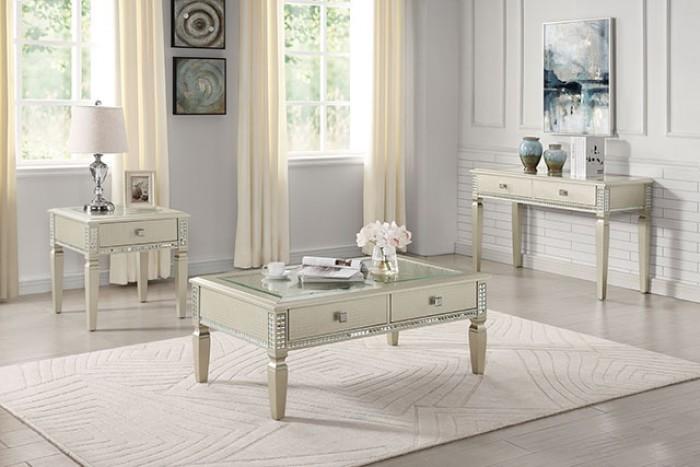 Transitional Coffee Table and 2 End Tables CM4512C-3PC Adina CM4512C-3PC in Silver 