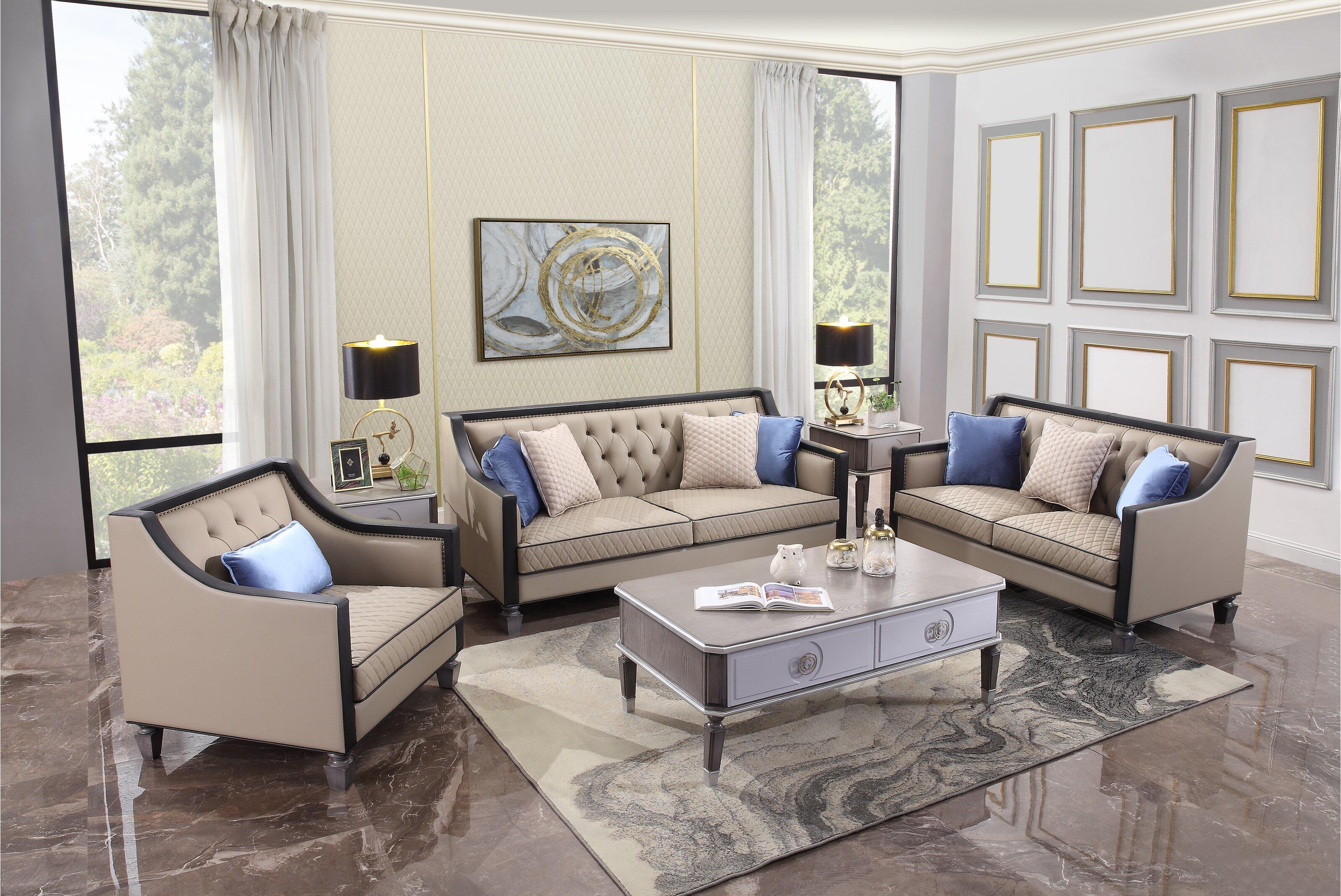 

                    
Buy Transitional Tan Sofa + Loveseat + Chair by Acme House Beatrice 58815-3pcs
