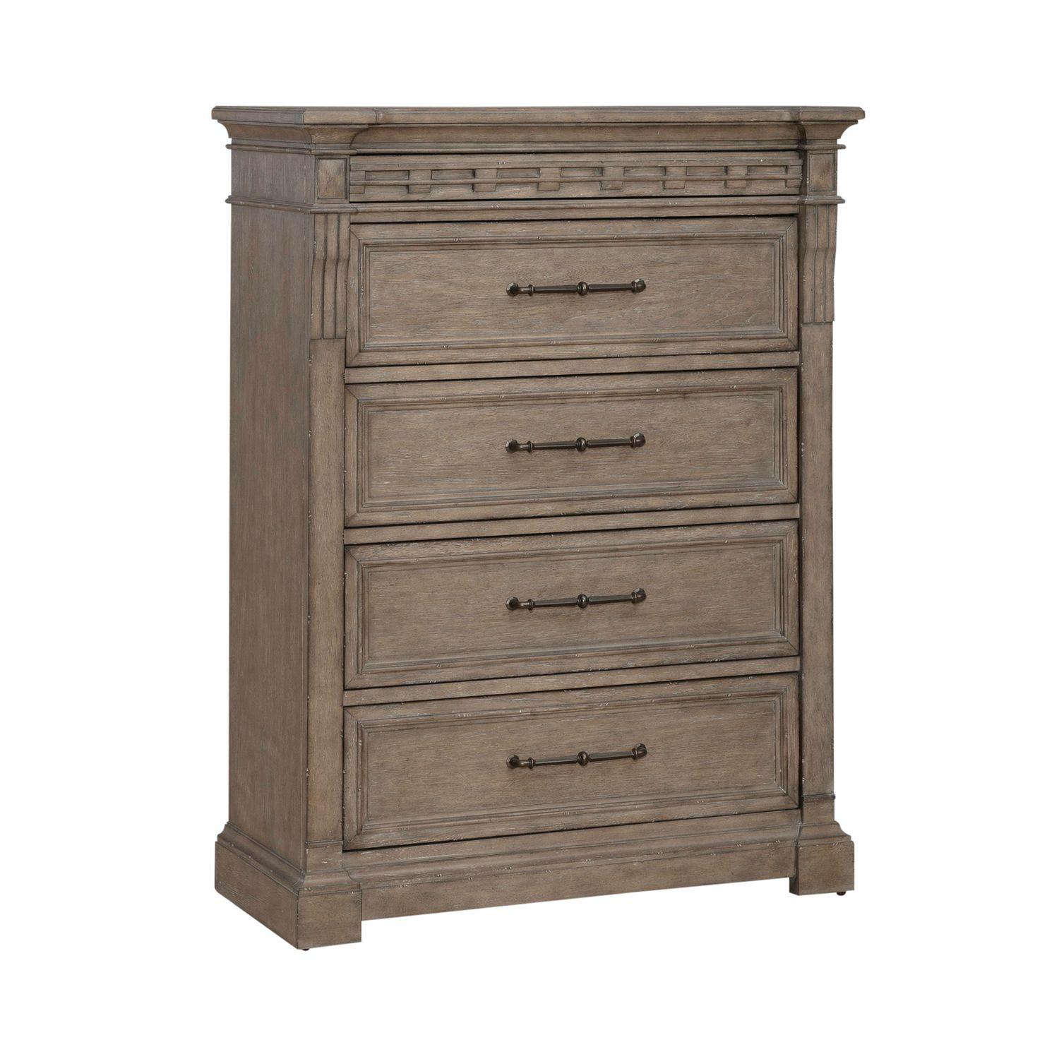 

    
Transitional Taupe 5 Drawer Chest Town & Country (711-BR) Liberty Furniture

