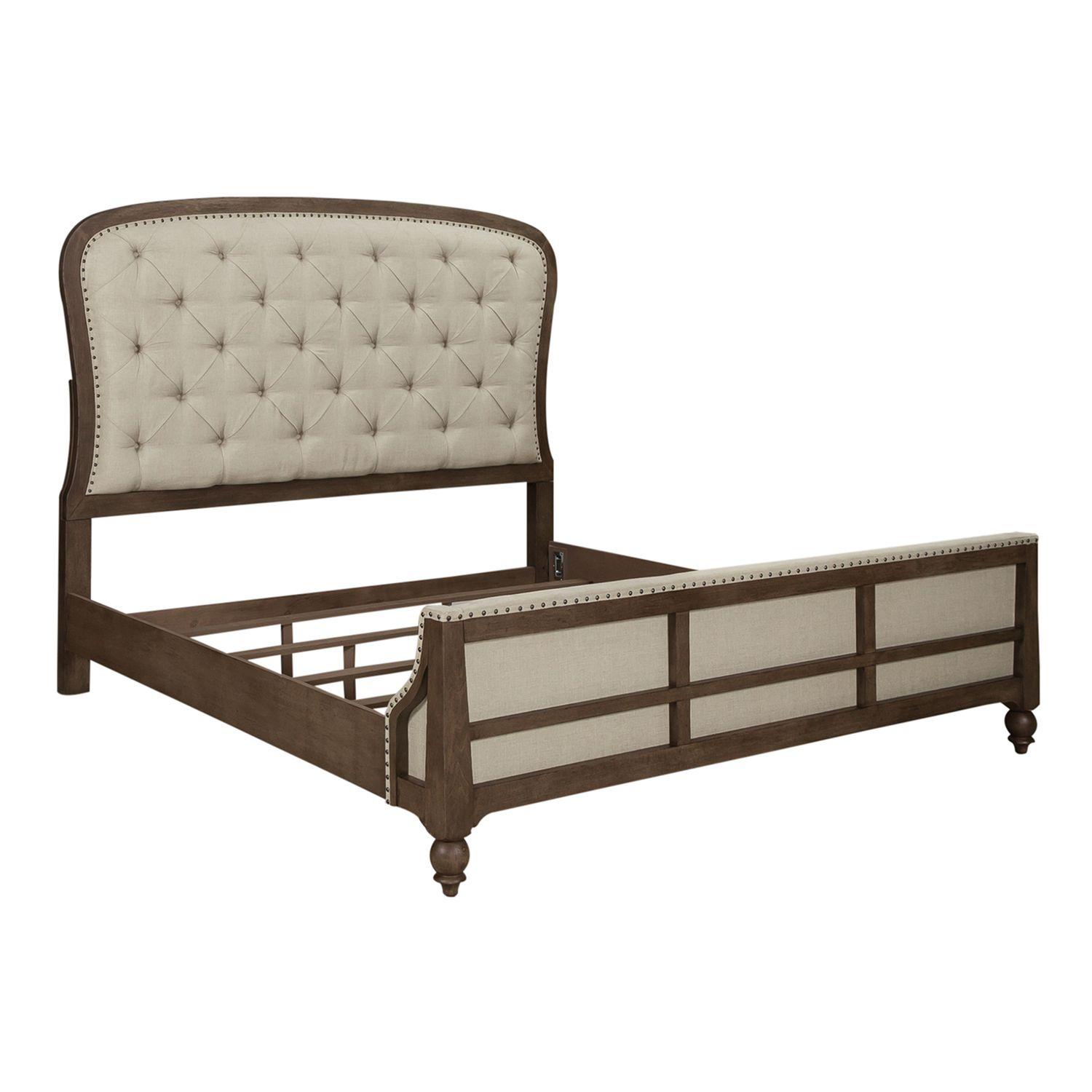 

    
Transitional Taupe King Shelter Bed Set 5Pcs 615-BR-KSHDMCN Liberty Furniture
