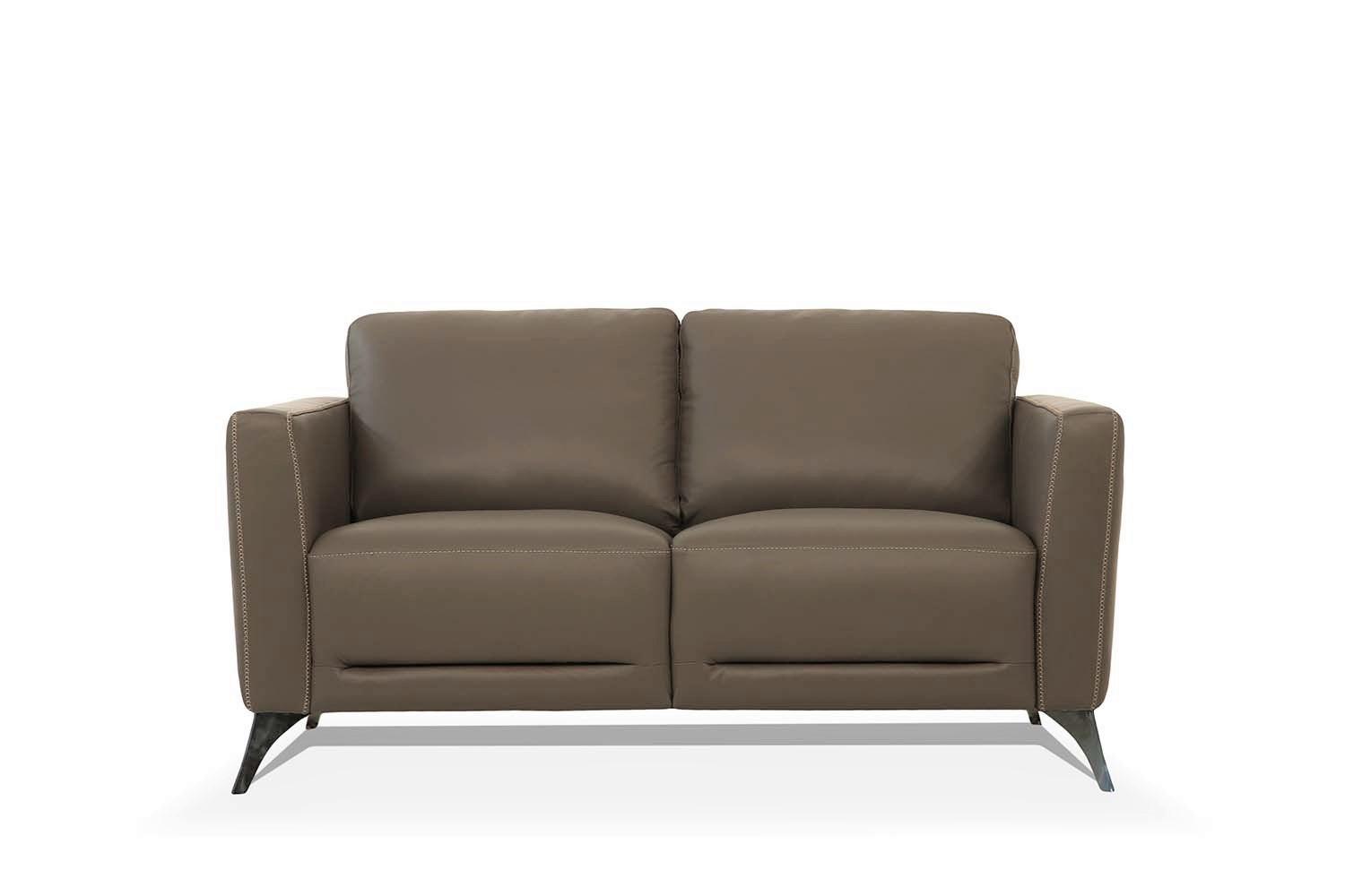 

    
Transitional Taupe Leather Loveseat by Acme Malaga 55001
