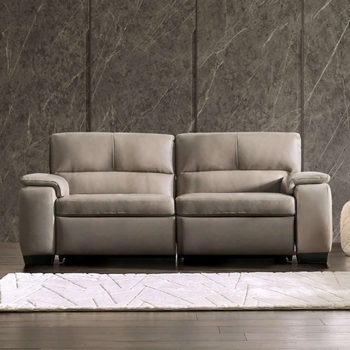 Transitional Power Reclining Sofa Balderico Power Sofa FM90001TP-SF-PM FM90001TP-SF-PM in Taupe Leather