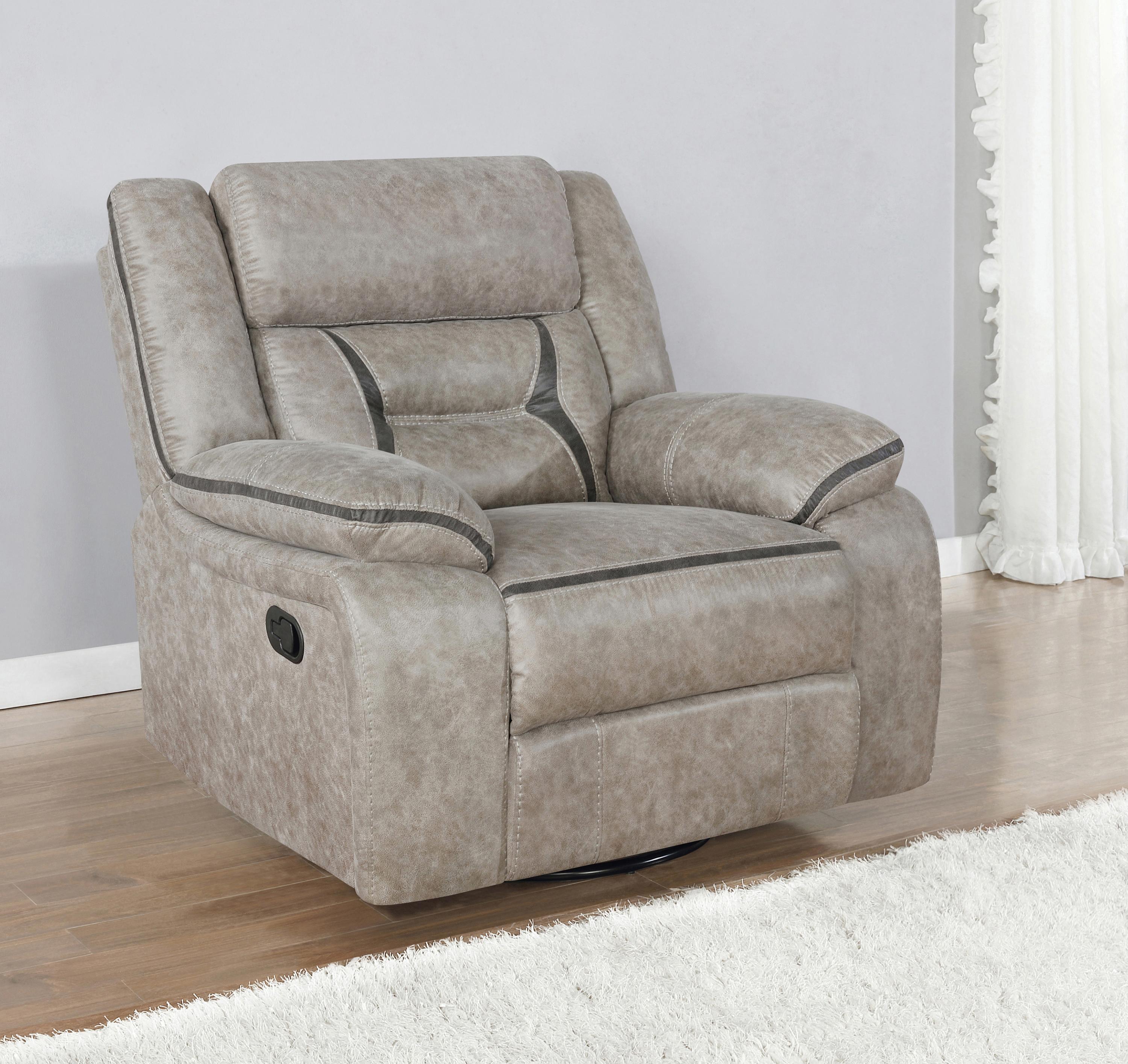 

                    
Coaster 651353 Greer Glider recliner Taupe Leatherette Purchase 
